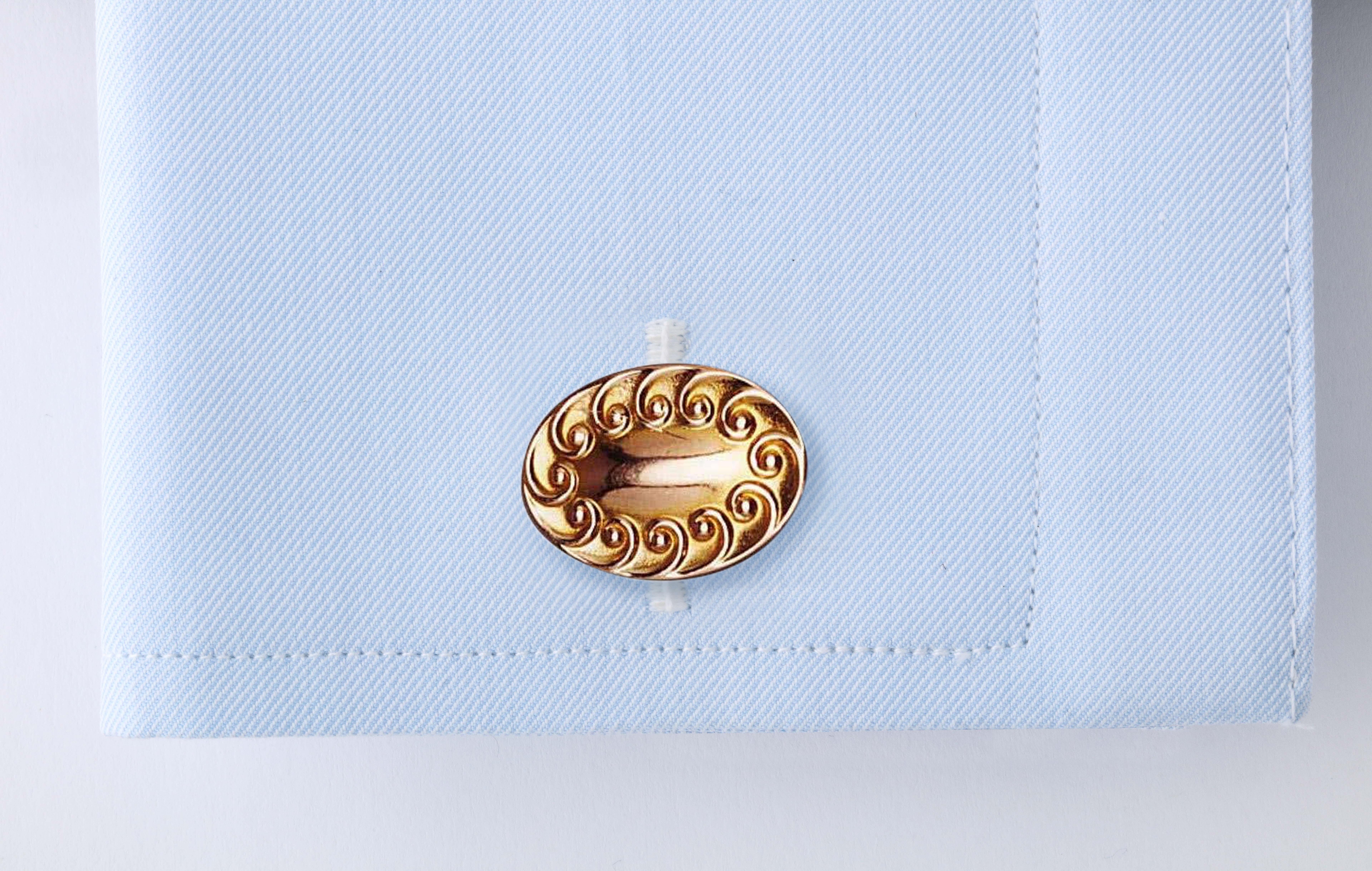 1920s Art Nouveau Double-Sided Gold Cufflinks 2