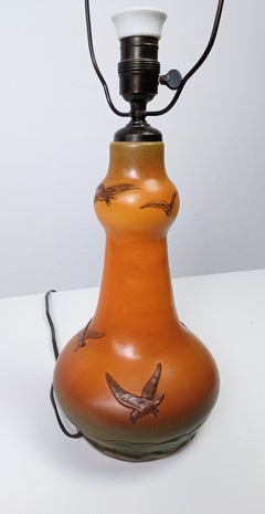 1920s Art Nouveau Hand-crafted Seagull Table Lamp by West for P. Ipsens Enke