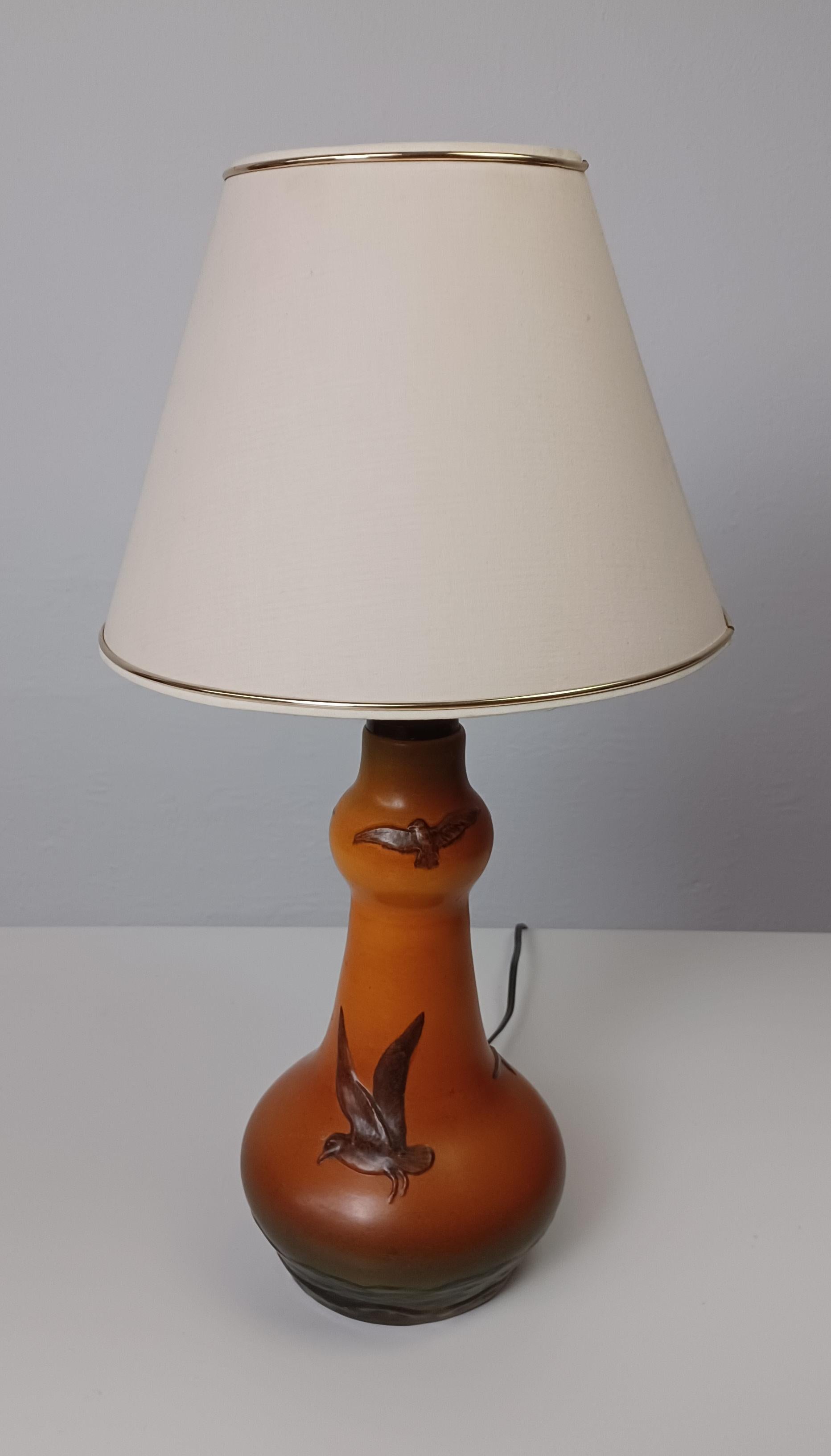 Fait main Lampe de table mouette Art nouveau des années 1920, réalisée à la main par West pour P. Ipsens Enke en vente