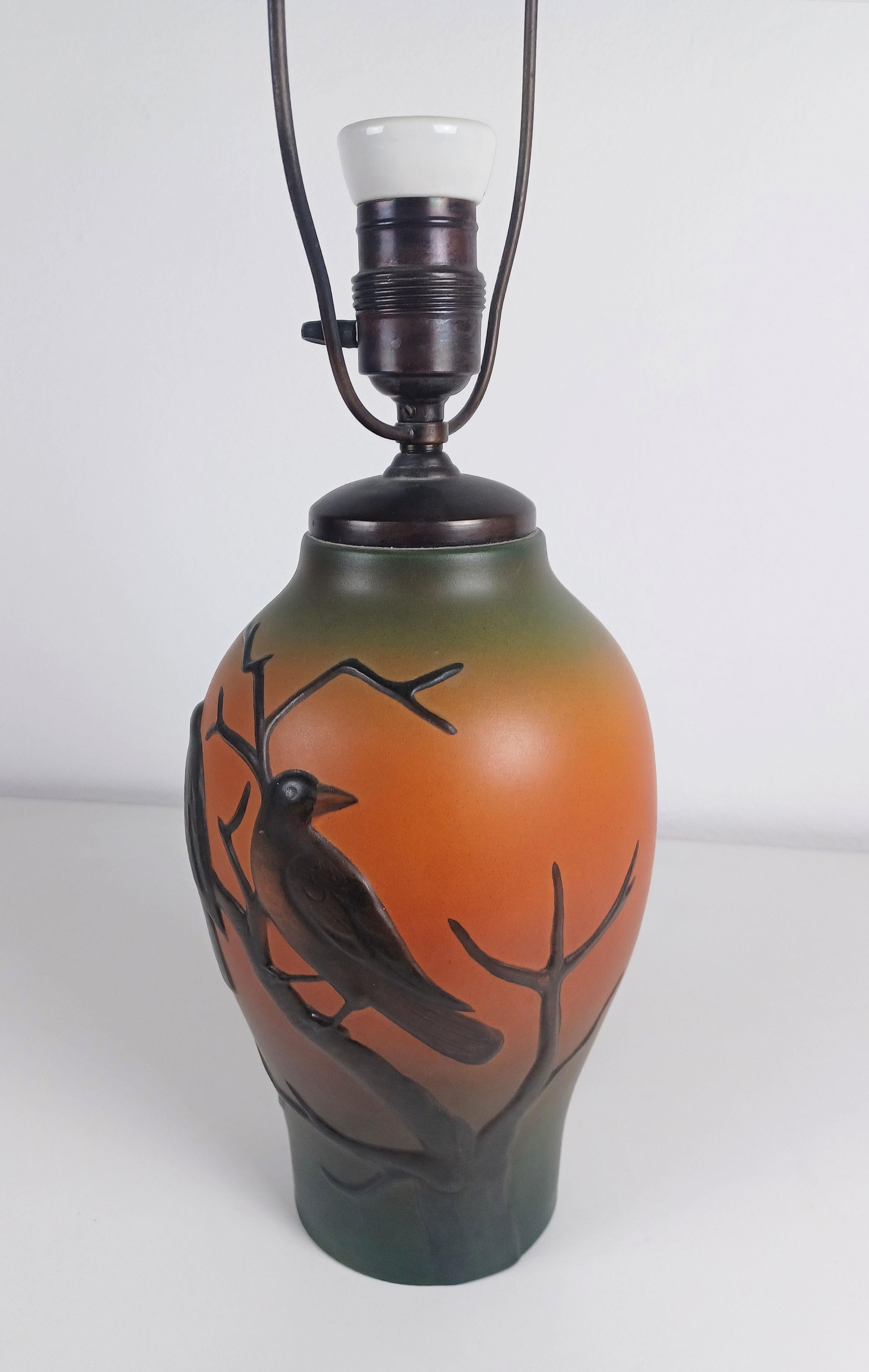 Hand-Crafted 1920s Art Nouveau Hand-crafted Table Lamp by Georg Thylstrup for P. Ipsens Enke For Sale
