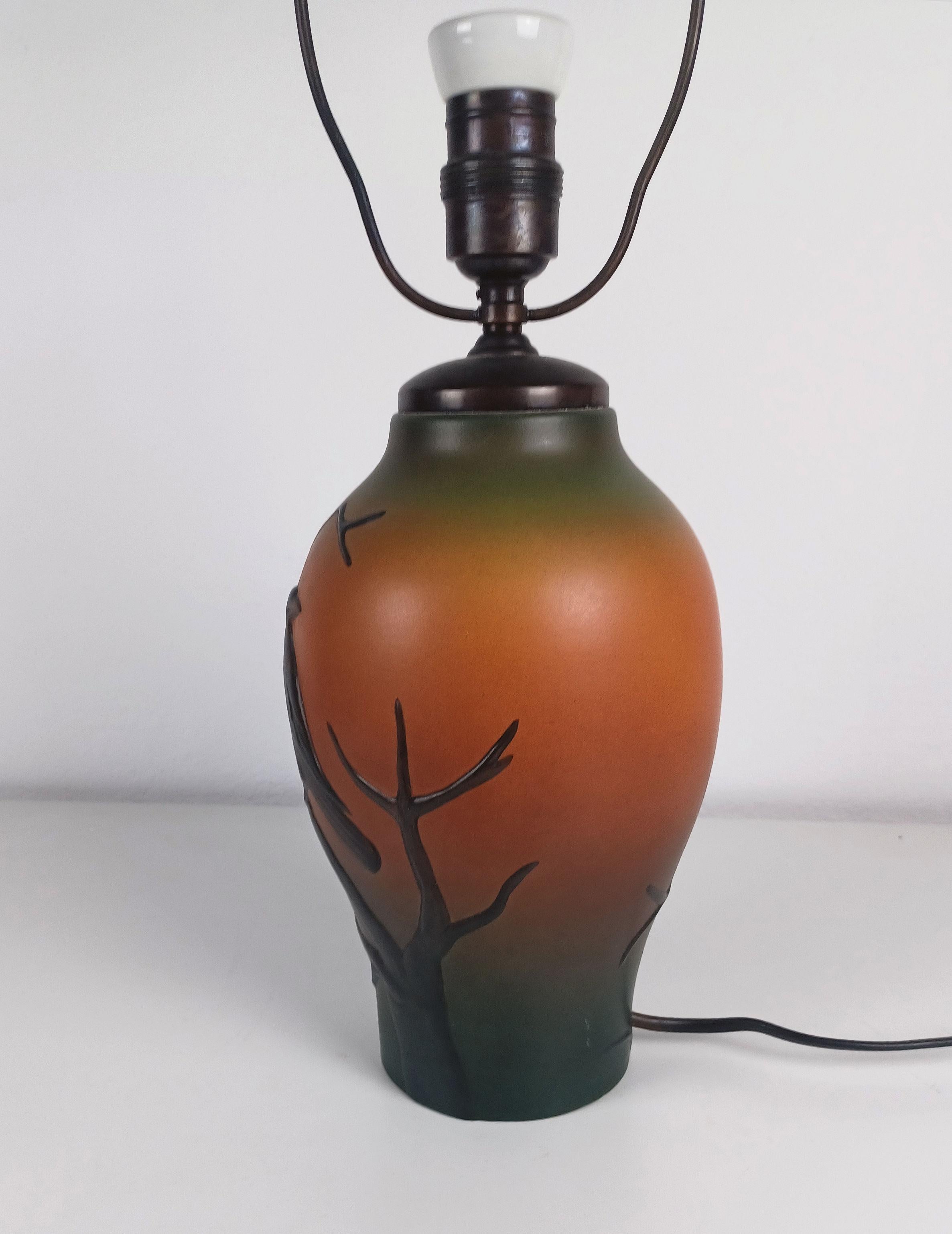 1920s Art Nouveau Hand-crafted Table Lamp by Georg Thylstrup for P. Ipsens Enke In Good Condition For Sale In Knebel, DK