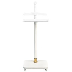 1920s Art Nouveau White & Brass Valet Jugendstil Clothing Stand, Vienna, Austria