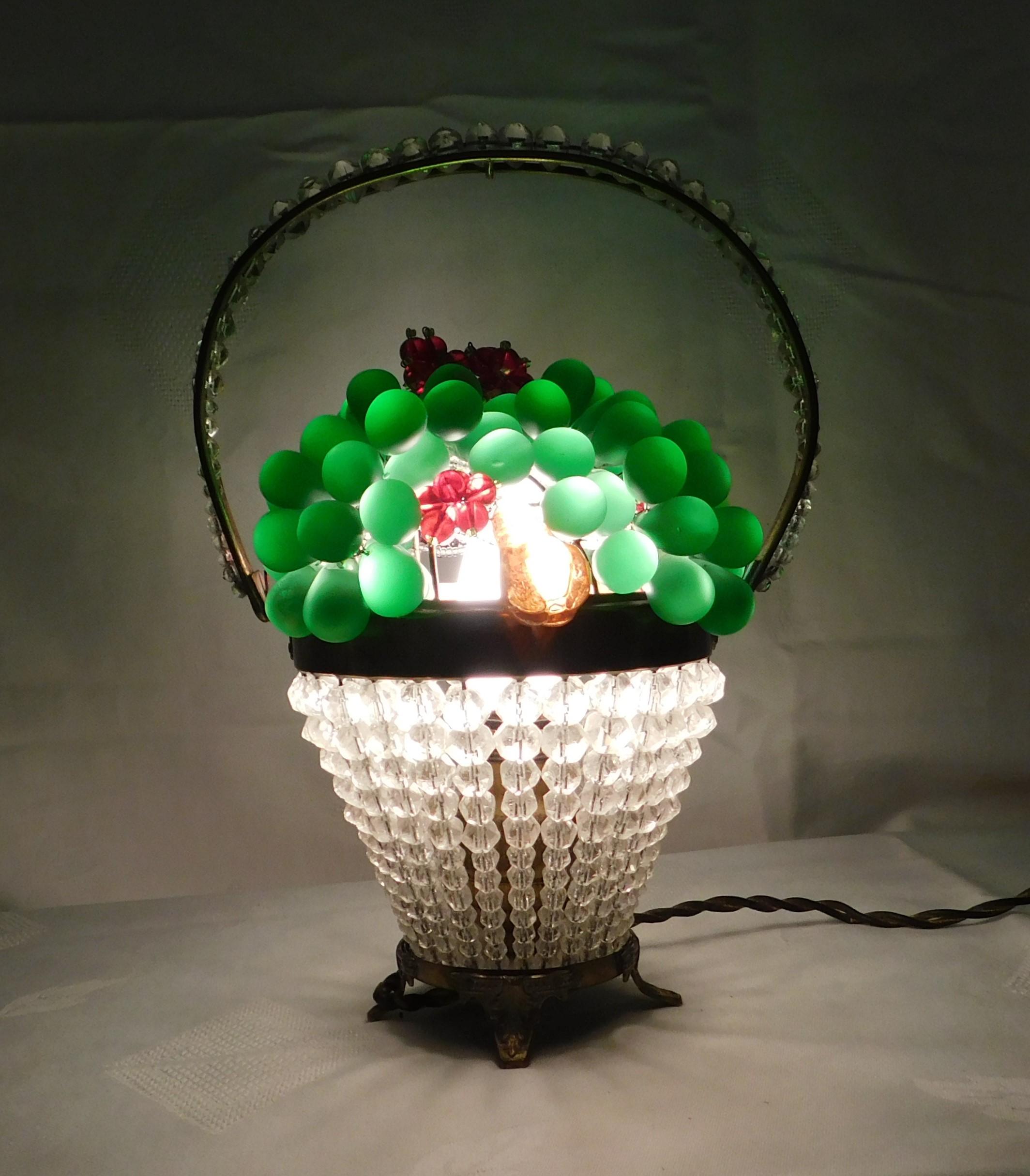 1920s Art Novena Czechoslovakian Colored Glass Table Lamp 1