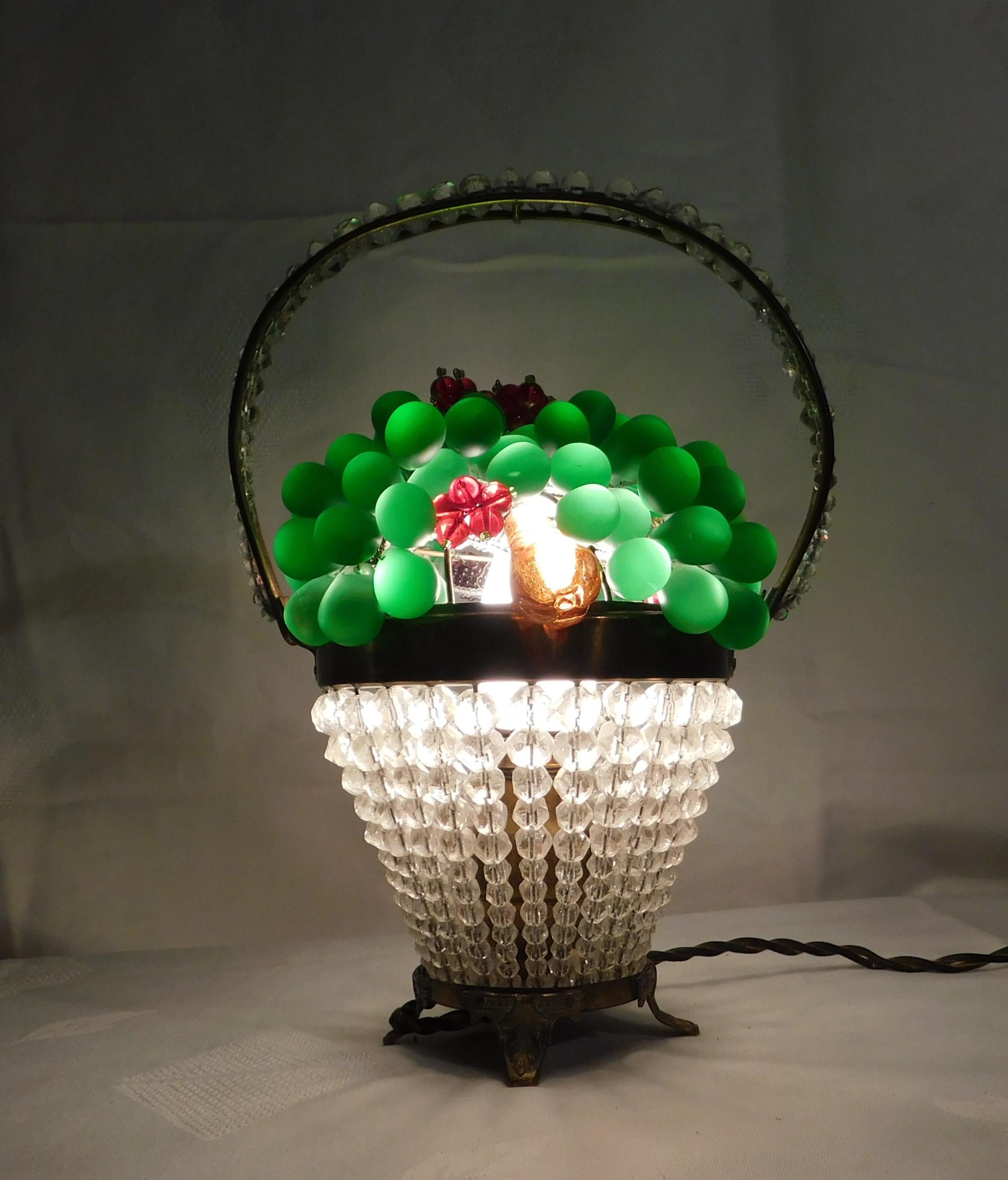 1920s Art Novena Czechoslovakian Colored Glass Table Lamp 3
