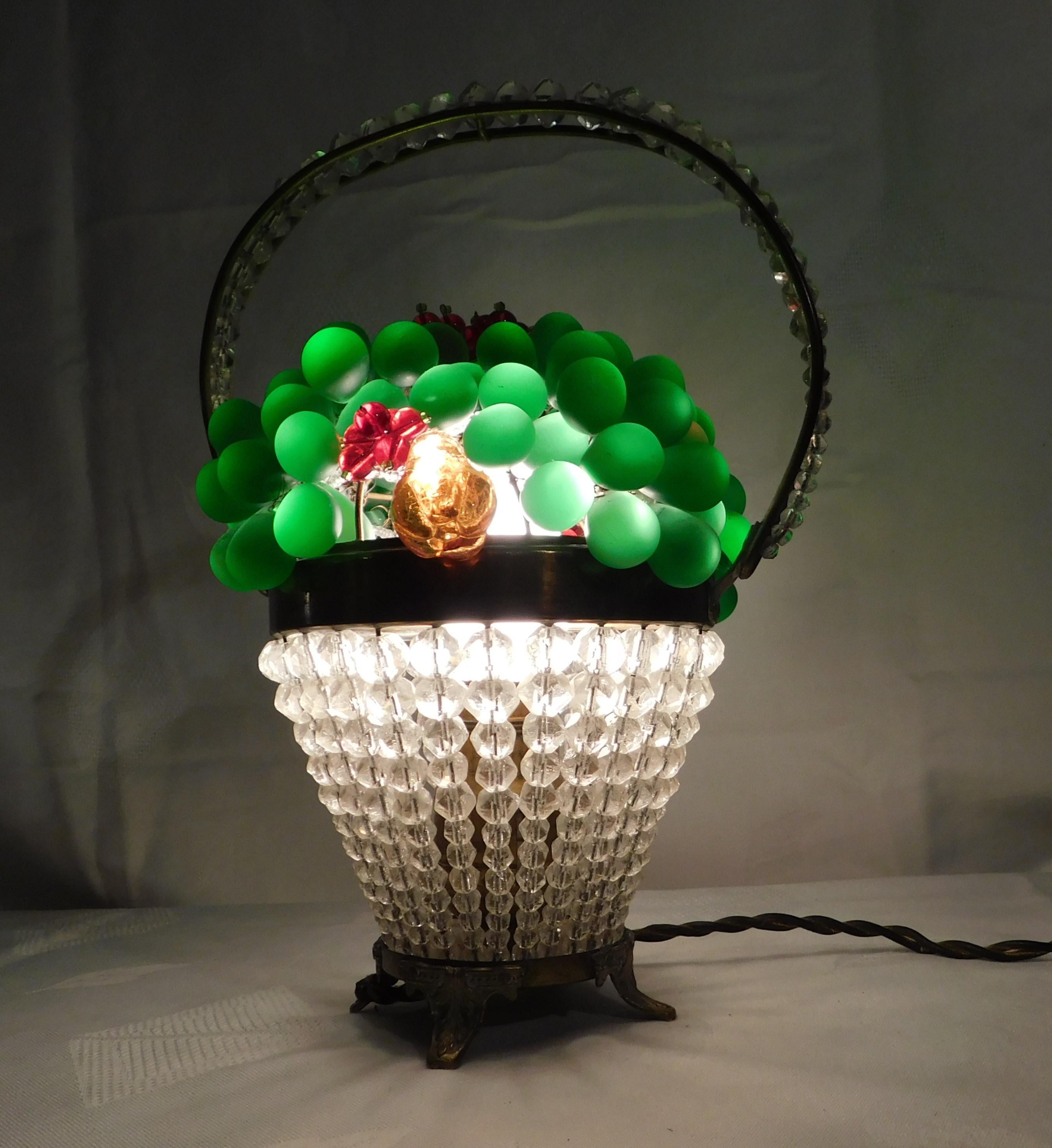 1920s Art Novena Czechoslovakian Colored Glass Table Lamp 4