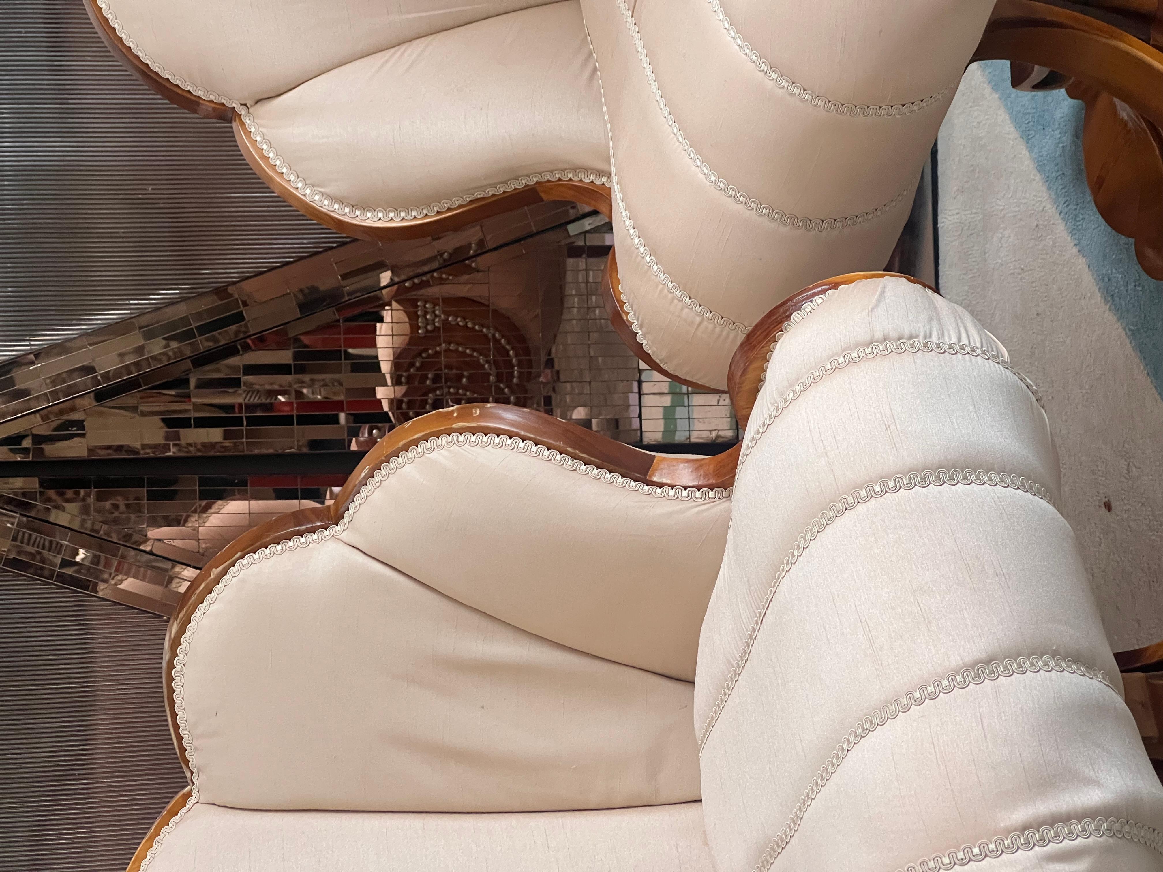 Art Deco 1920s Artdeco walnut shell armchairs  For Sale