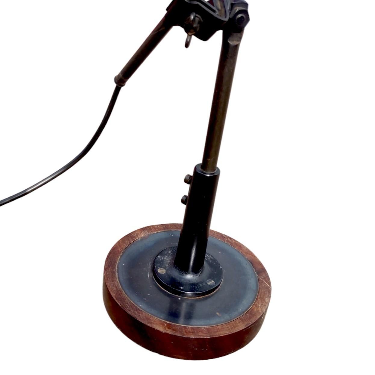 Early 20th Century 1920s Articulated Industrial Desk Lamp For Sale