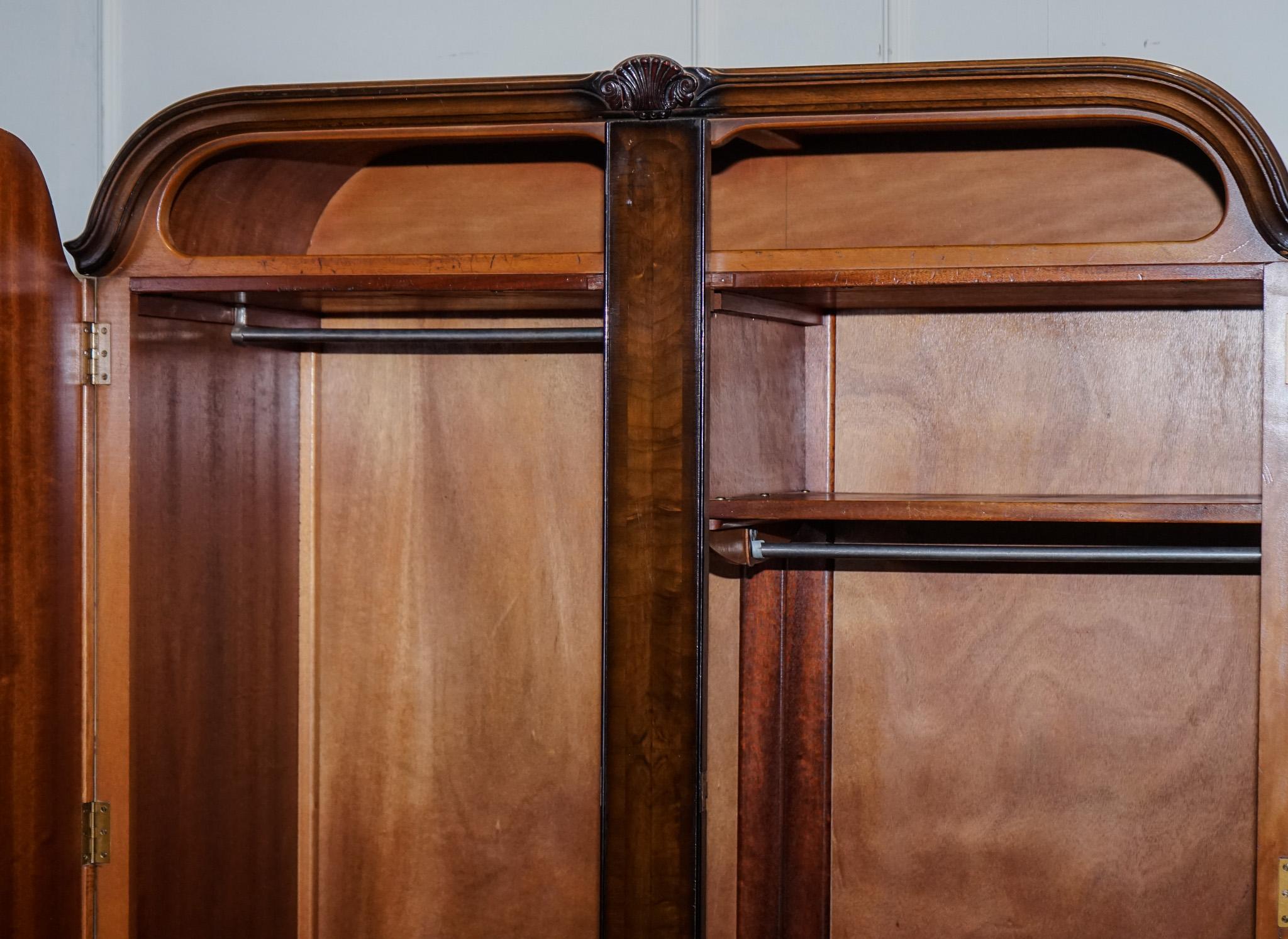 1920s ARTO DECO TWO DOOR BURR WALNUT WARDROBE MADE BY MAPLE & CO 3