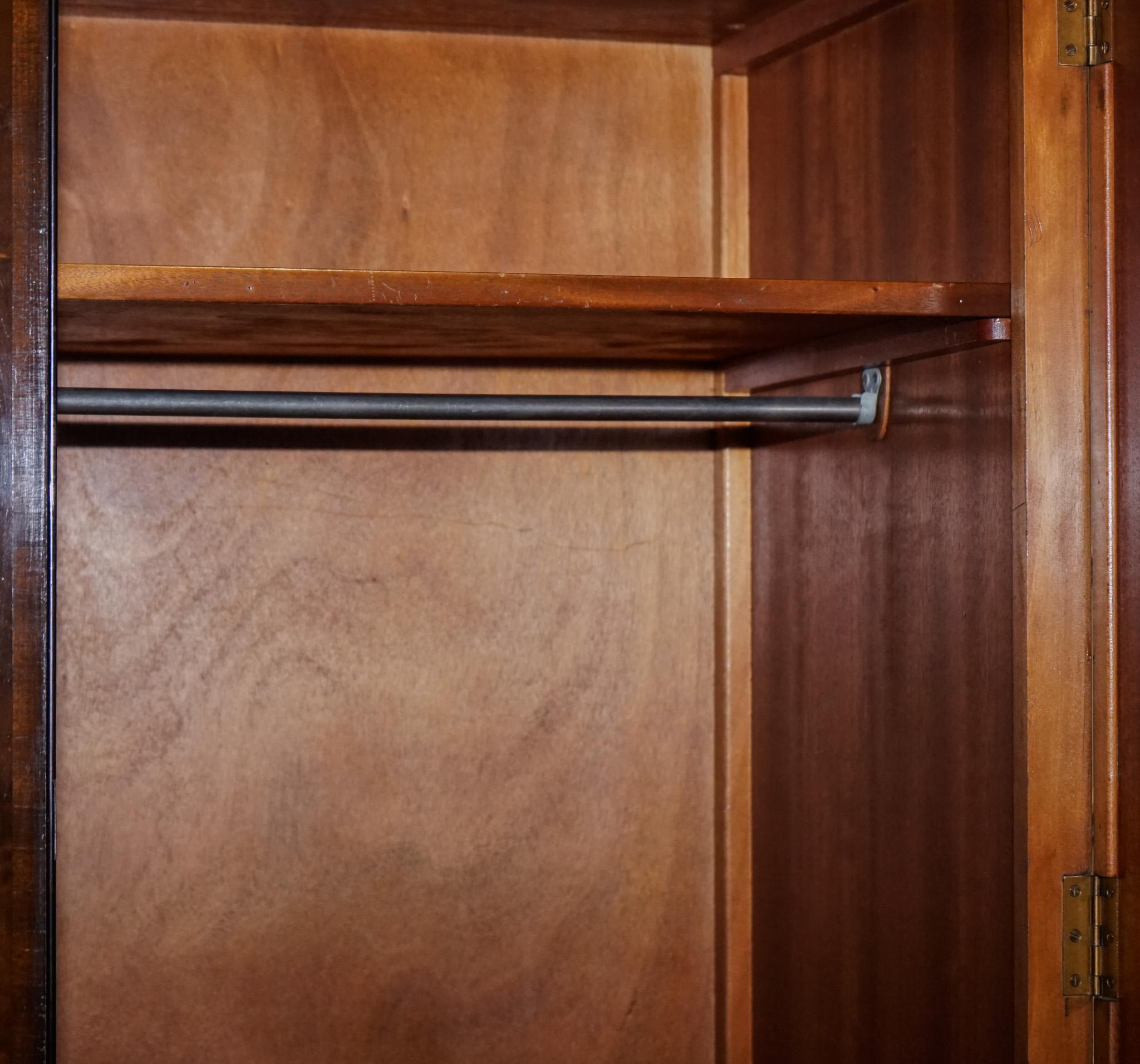 1920s ARTO DECO TWO DOOR BURR WALNUT WARDROBE MADE BY MAPLE & CO 5