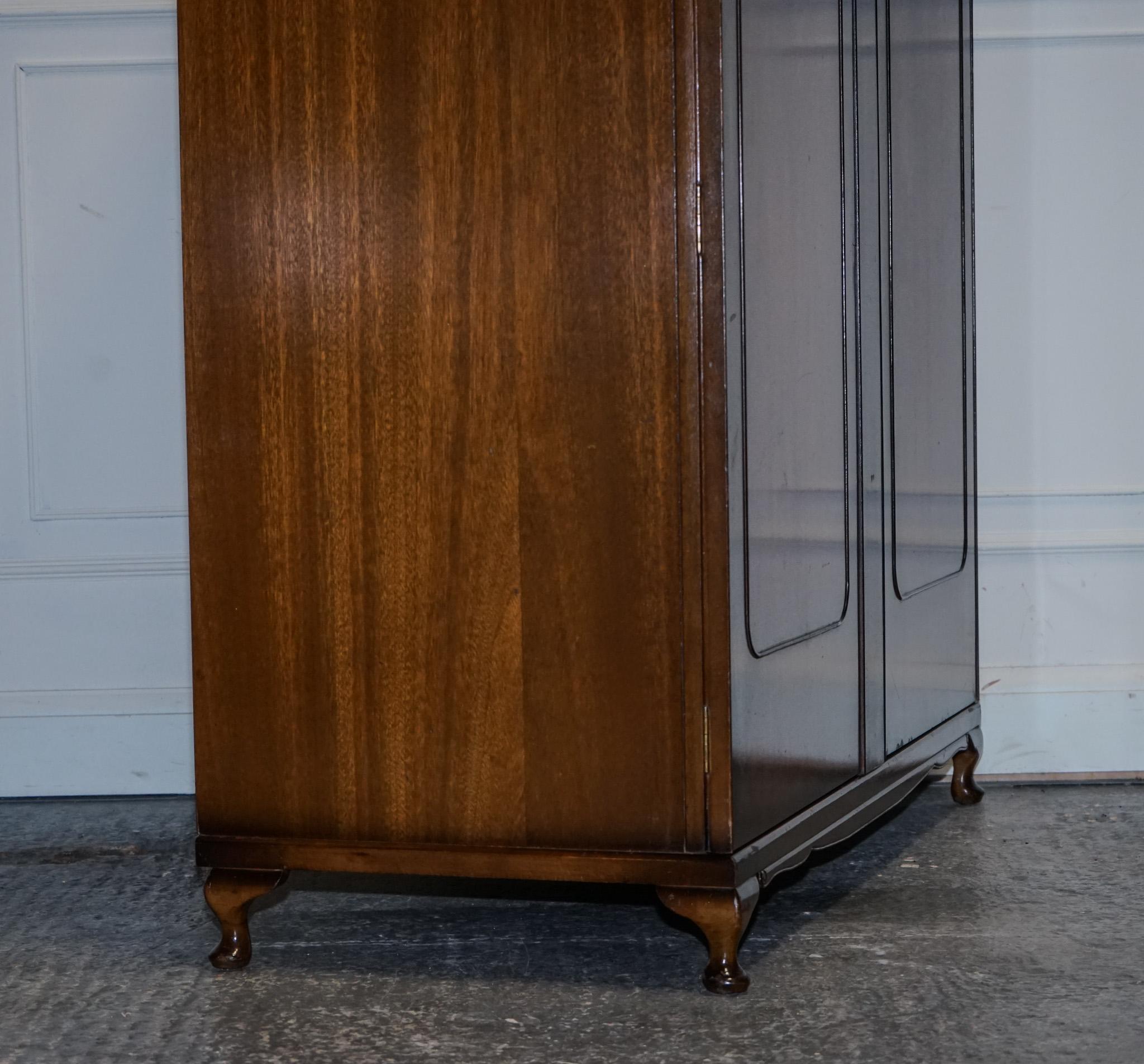 1920s ARTO DECO TWO DOOR BURR WALNUT WARDROBE MADE BY MAPLE & CO 8