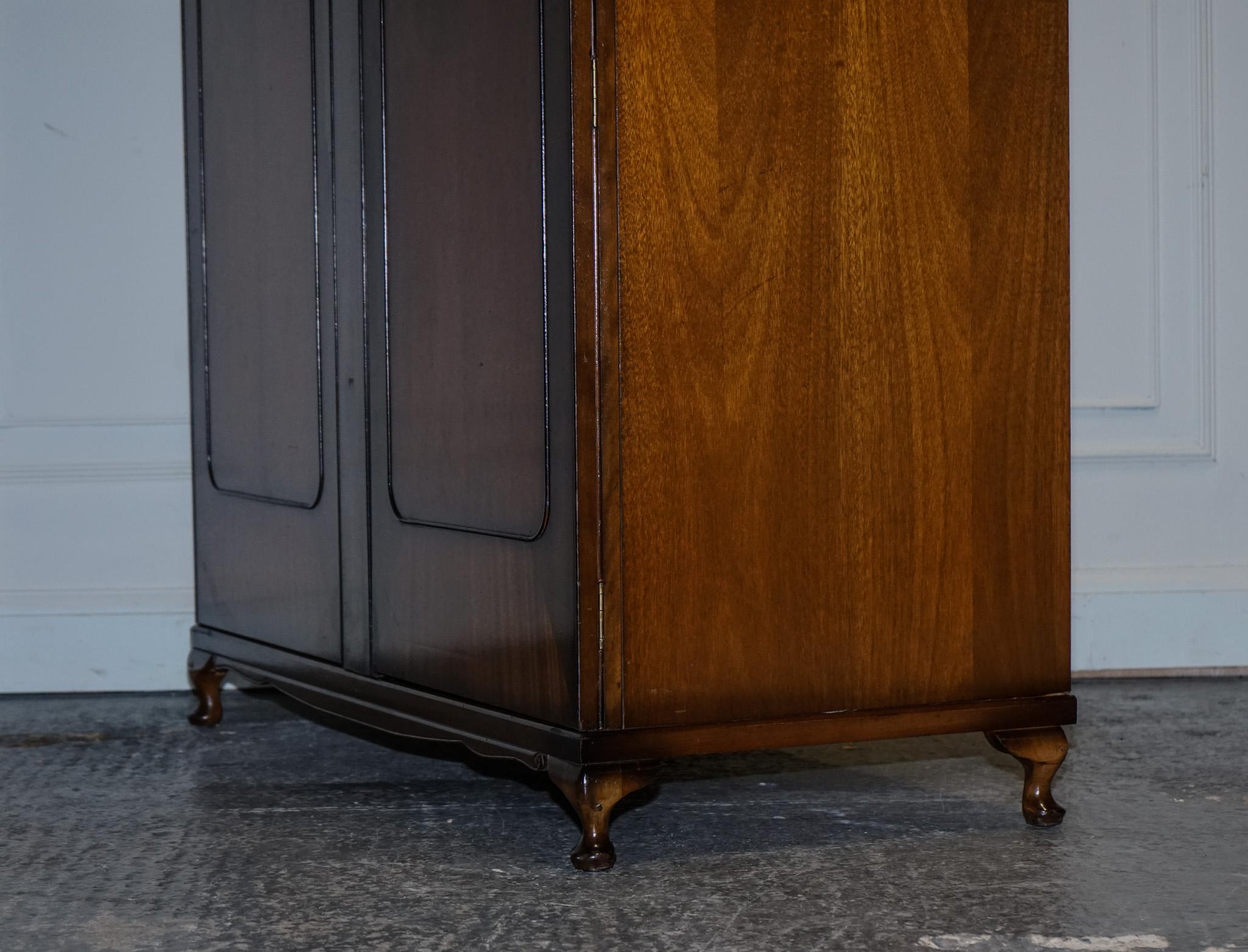 1920s ARTO DECO TWO DOOR BURR WALNUT WARDROBE MADE BY MAPLE & CO 11