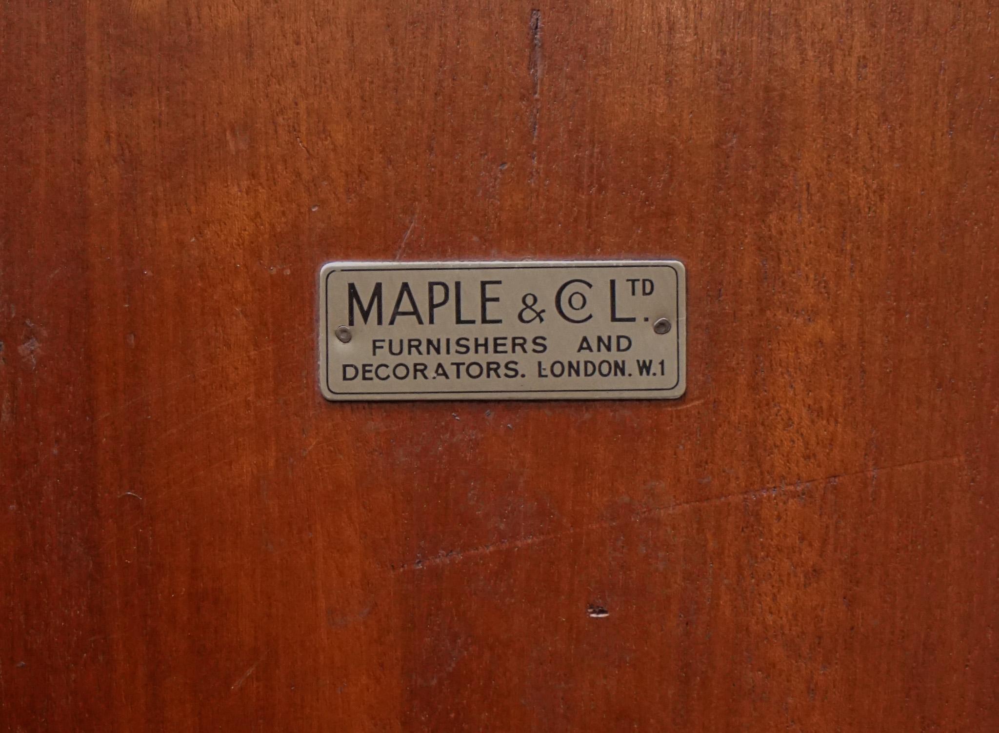 1920s ARTO DECO TWO DOOR BURR WALNUT WARDROBE MADE BY MAPLE & CO 13