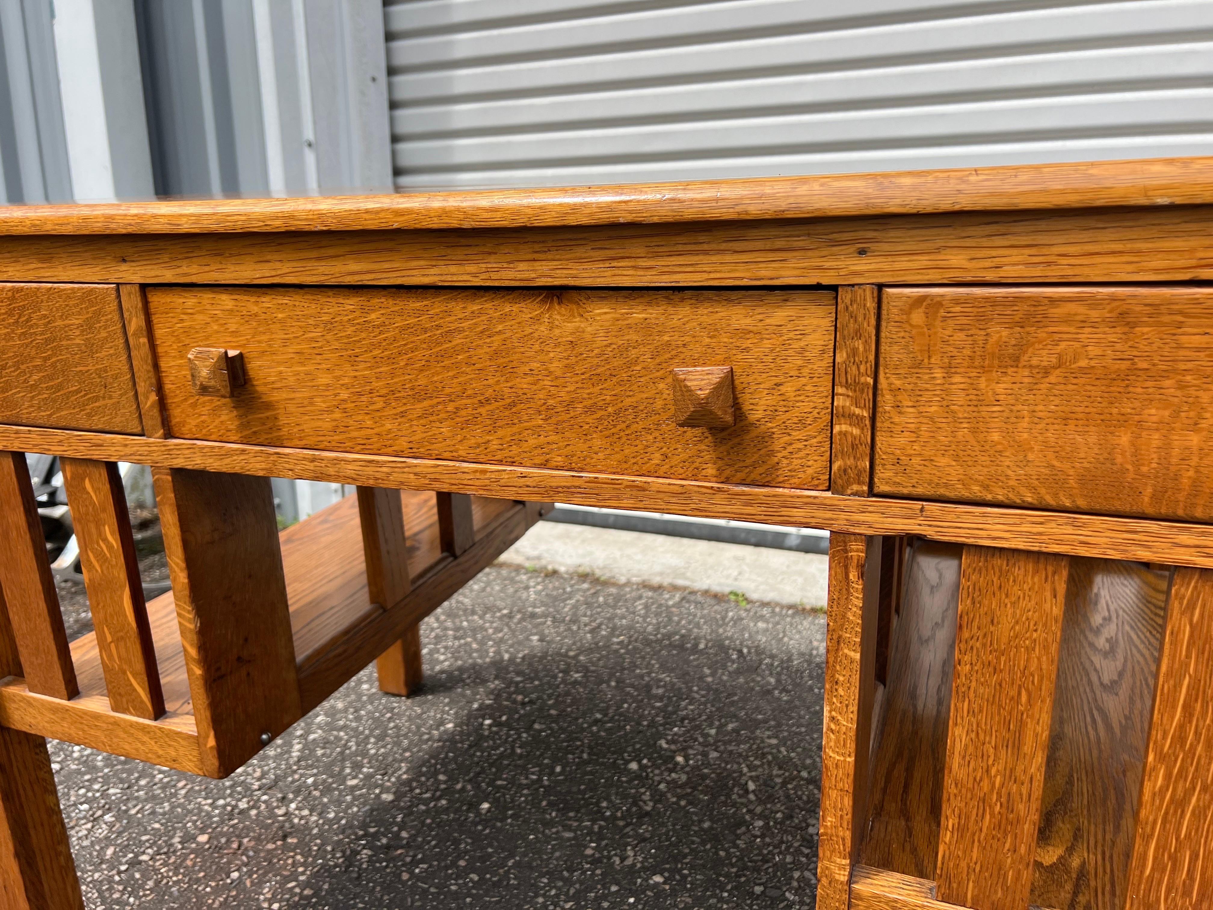 1920s Arts and Crafts Stickley Style Desk 3