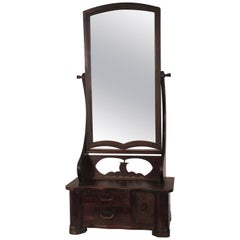 1920s Asian Shaving Mirror with Draws