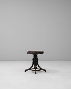 1920s Austrian Industrial Wooden Swivel Stool