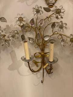 1920s Bagues Floral Design Sconces