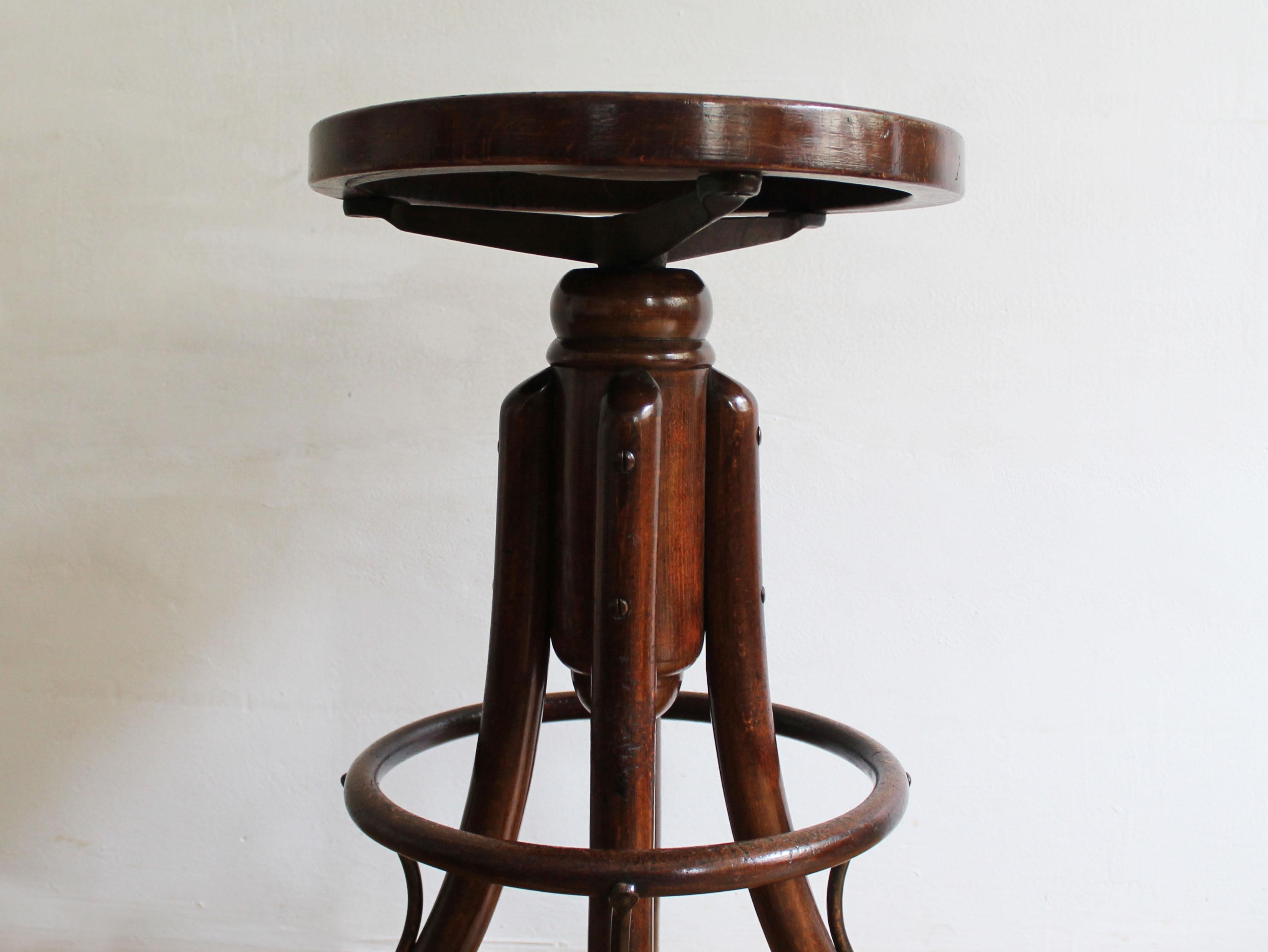 Early 20th Century 1920's Bar Swivel Stool by Thonet For Sale