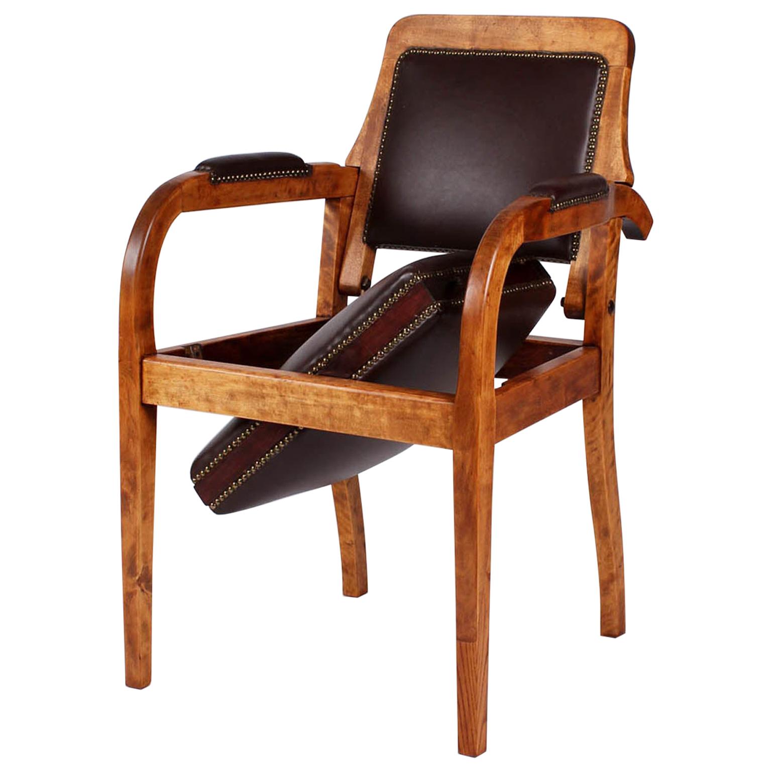 Chaise de barbier des années 1920, fauteuil, Allemagne, bouleau en vente