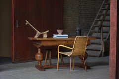 1920s Baroque Style Writing Desk / Table in Solid Oak, By a Danish Cabinetmaker