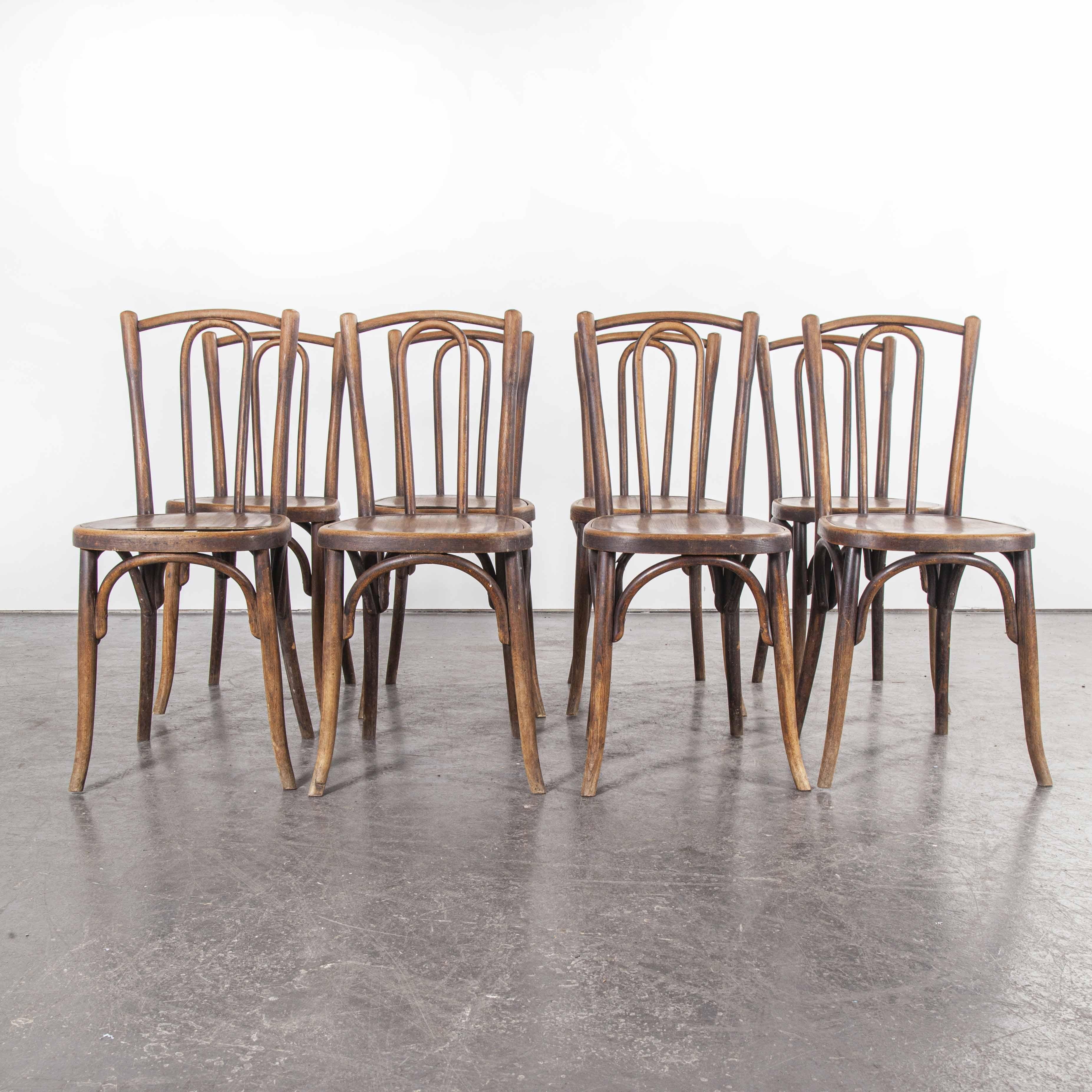 1920s Baumann Bentwood Bistro Dining Chair, Maison Rouget, Set of Eight In Good Condition In Hook, Hampshire