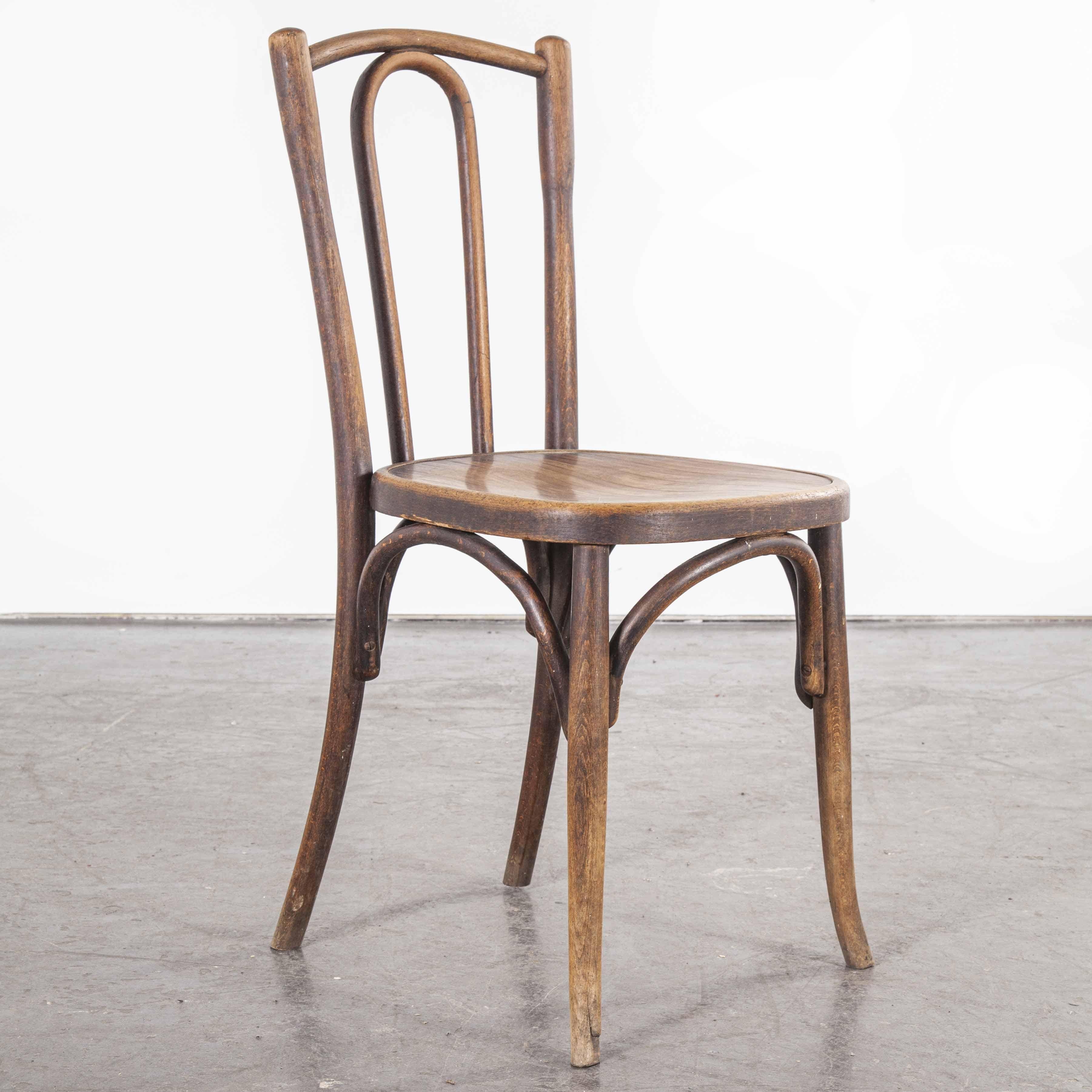 1920s Baumann Bentwood Bistro Dining Chair, Maison Rouget, Set of Eight 3