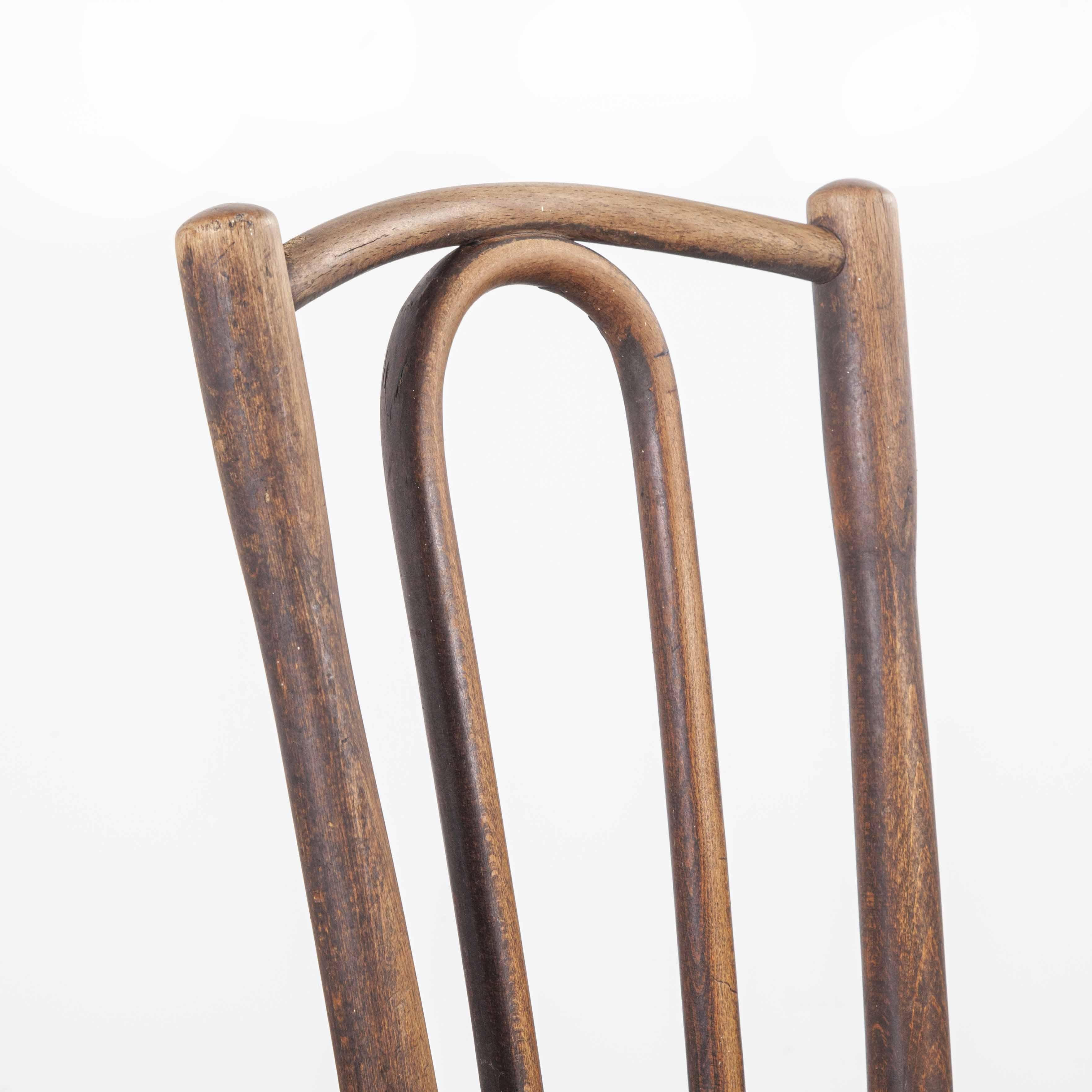 1920s Baumann Bentwood Bistro Dining Chair, Maison Rouget, Set of Six 6