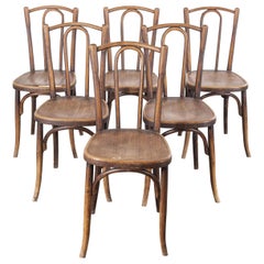 1920s Baumann Bentwood Bistro Dining Chair, Maison Rouget, Set of Six