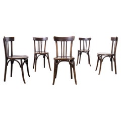 1920's Baumann Bentwood  Stamped Seat Dining Chairs, Set of Five
