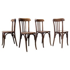 1920's Baumann Bentwood  Stamped Seat Dining Chairs, Set of Four