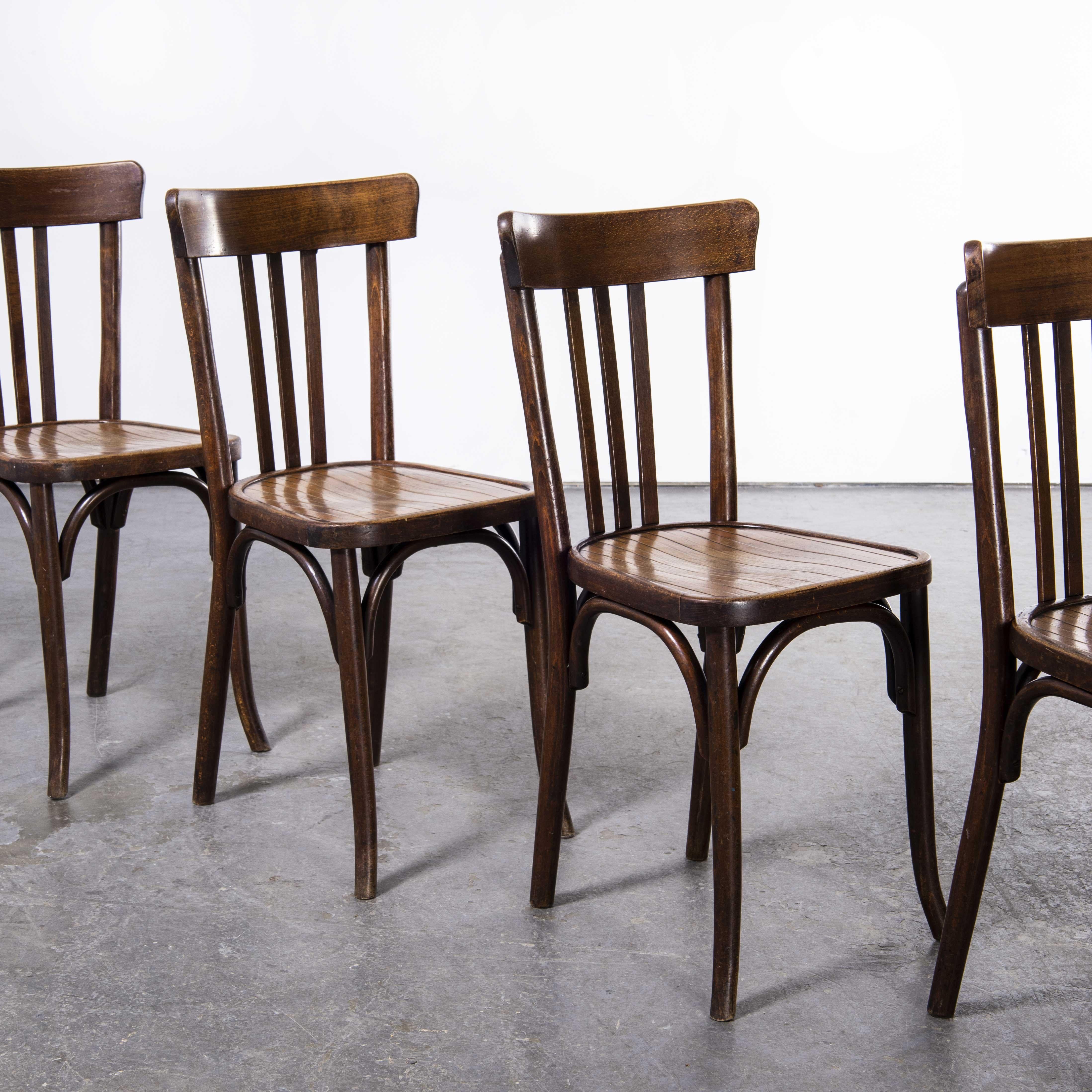 1920's Baumann Bentwood Three Slat Dining Chairs, Set of Five 1