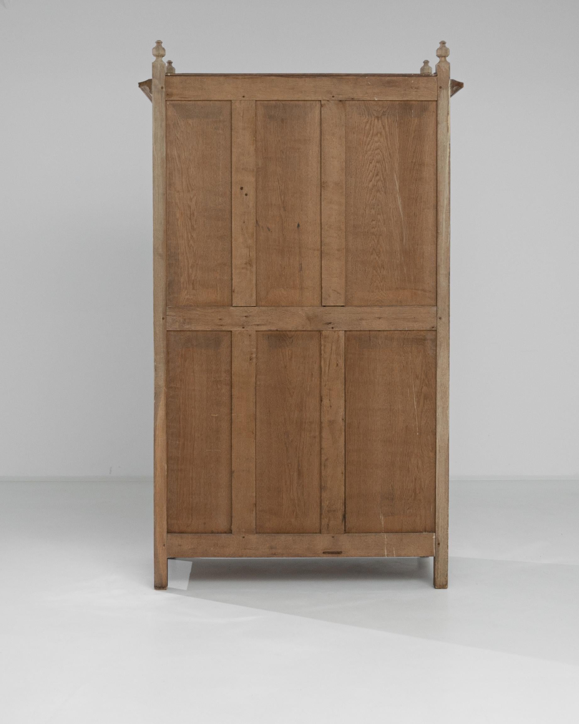 1920s Belgian Bleached Oak Cabinet 2