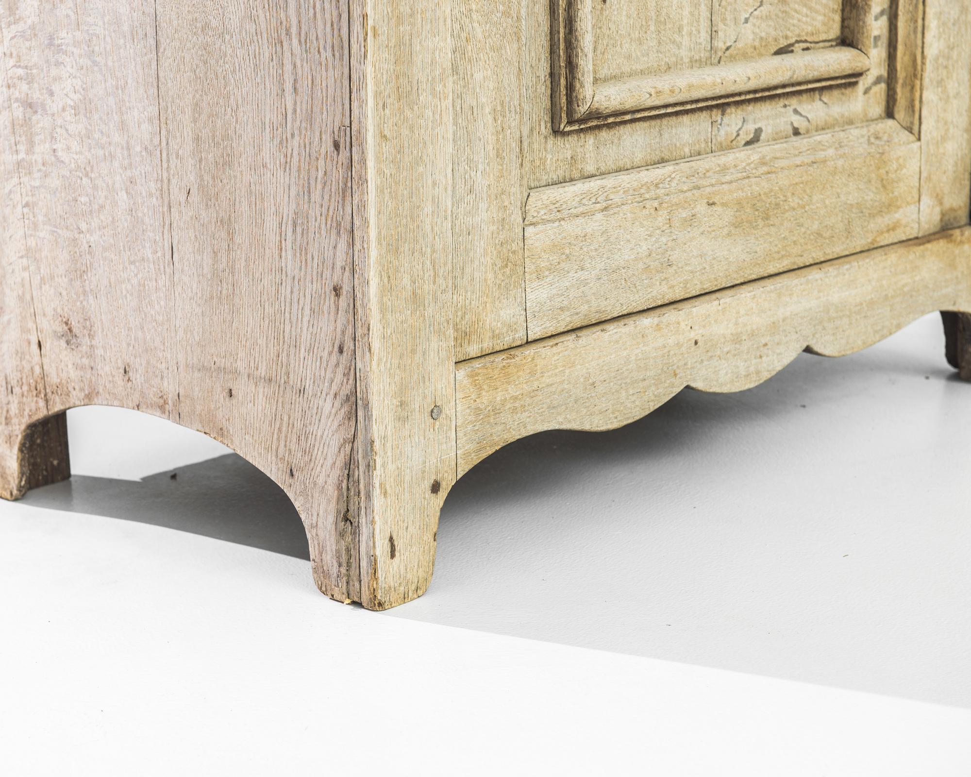1920s Belgian Bleached Oak Secretary Cabinet 2