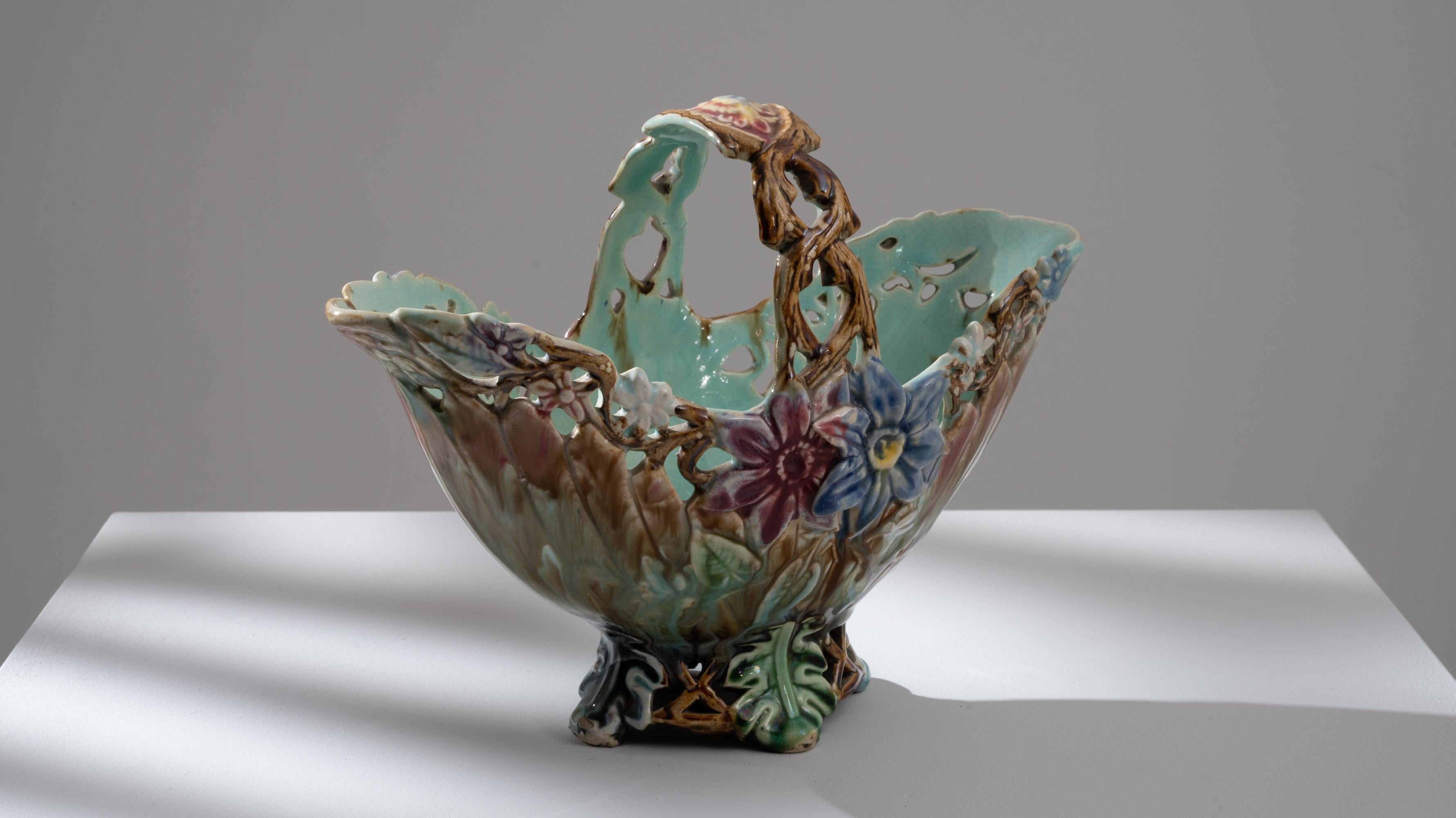 1920s Belgian Decorative Ceramic Bowl For Sale 1