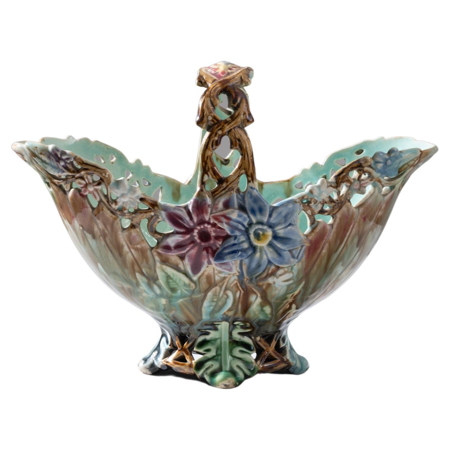 1920s Belgian Decorative Ceramic Bowl For Sale