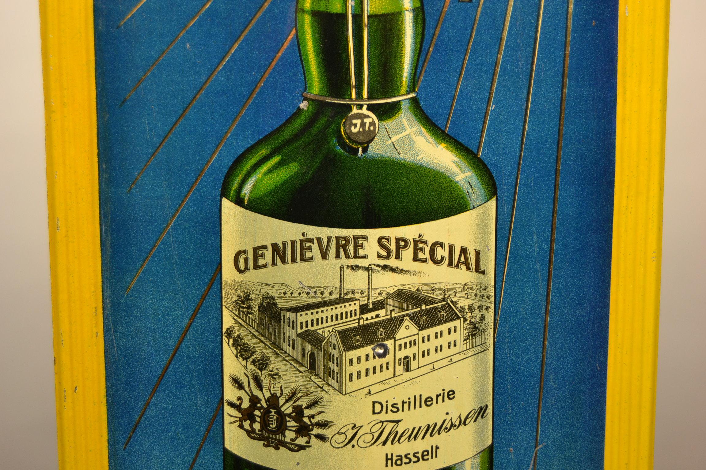 20th Century 1920s Belgian Genever Tin Advertising Sign