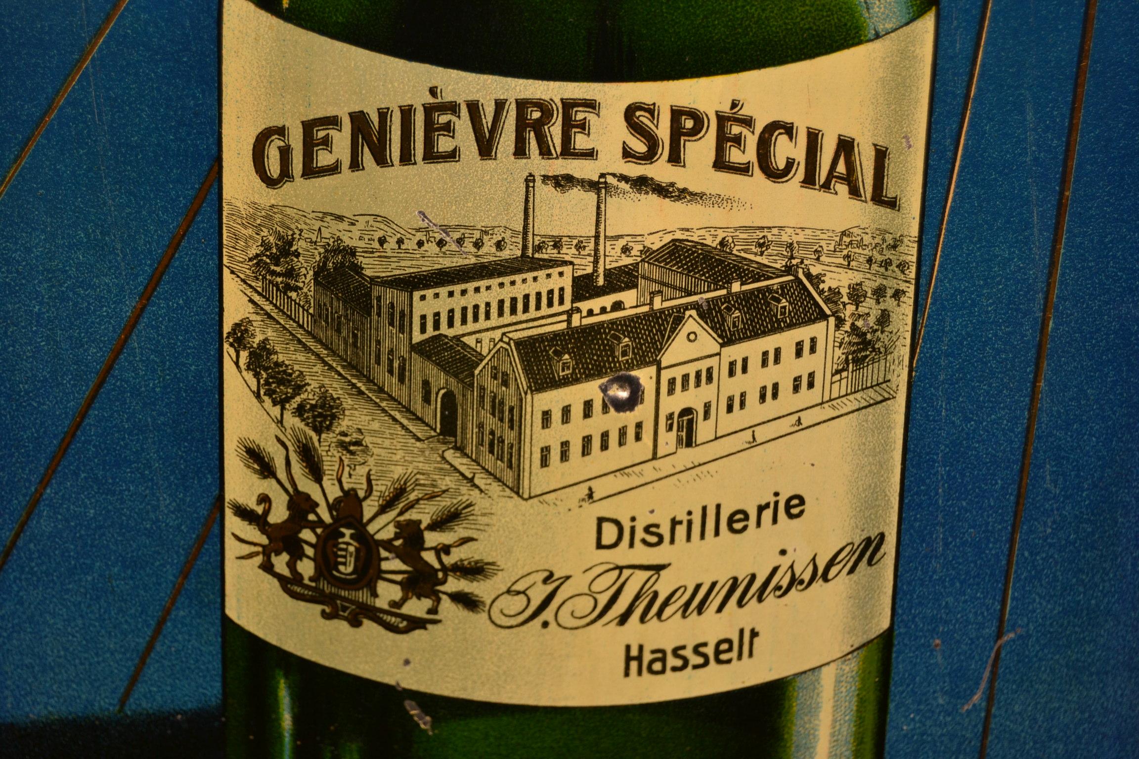 1920s Belgian Genever Tin Advertising Sign 1