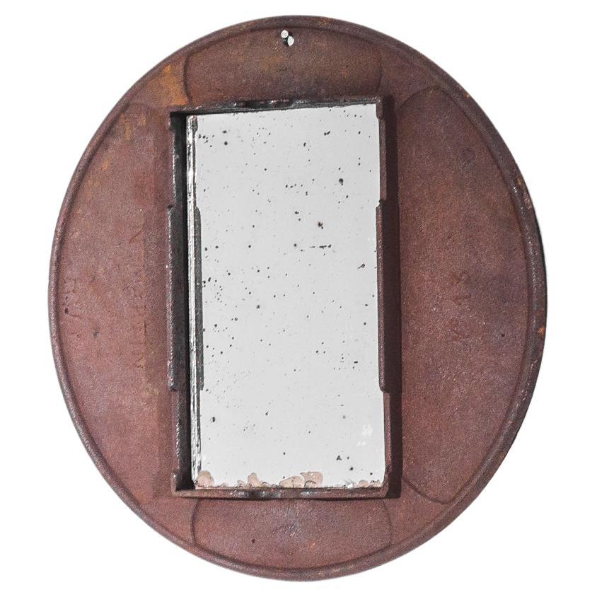 1920s Belgian Industrial Iron Mirror  For Sale