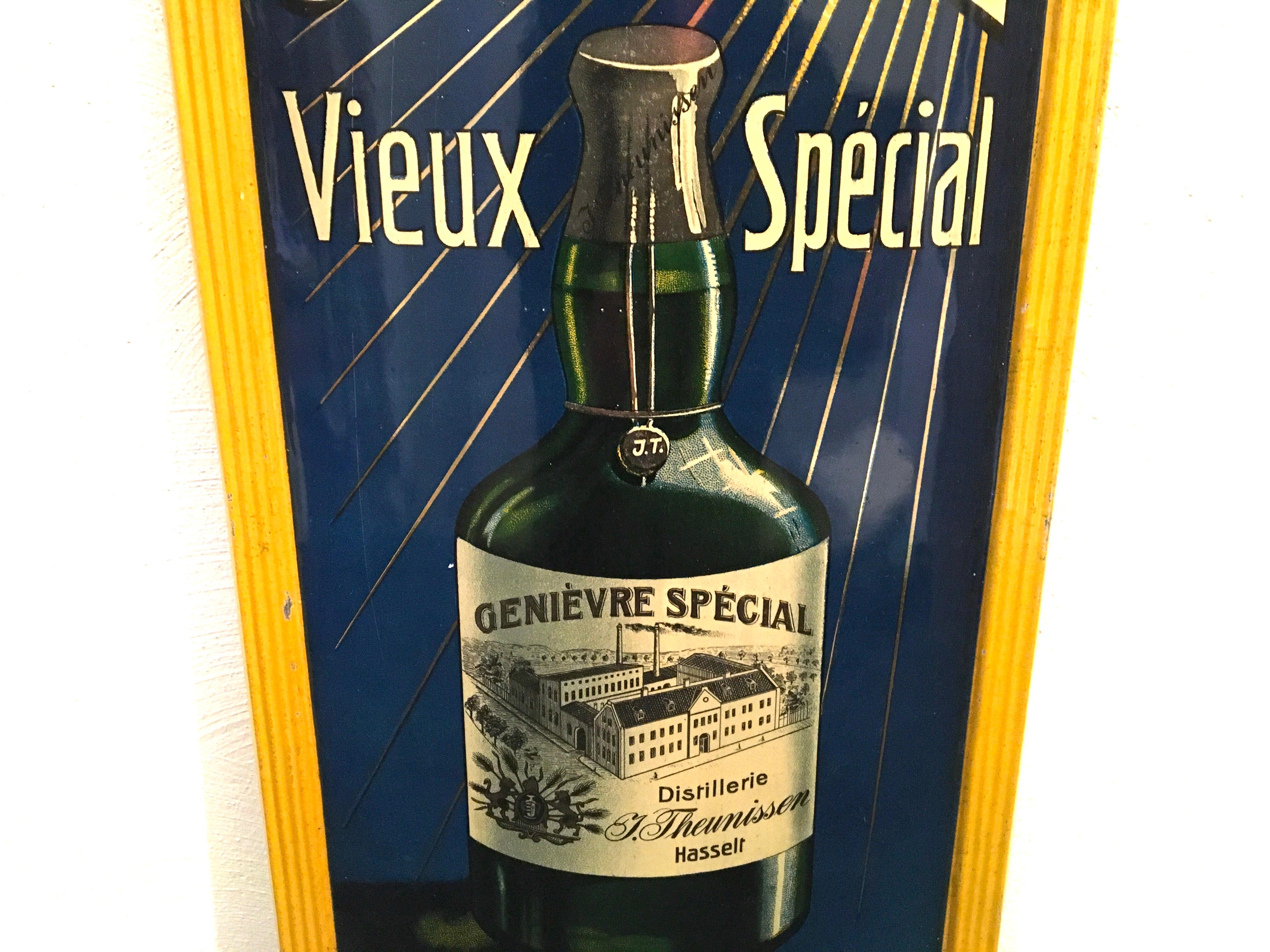 Tin 1920s Belgian Jenever Sign For Sale