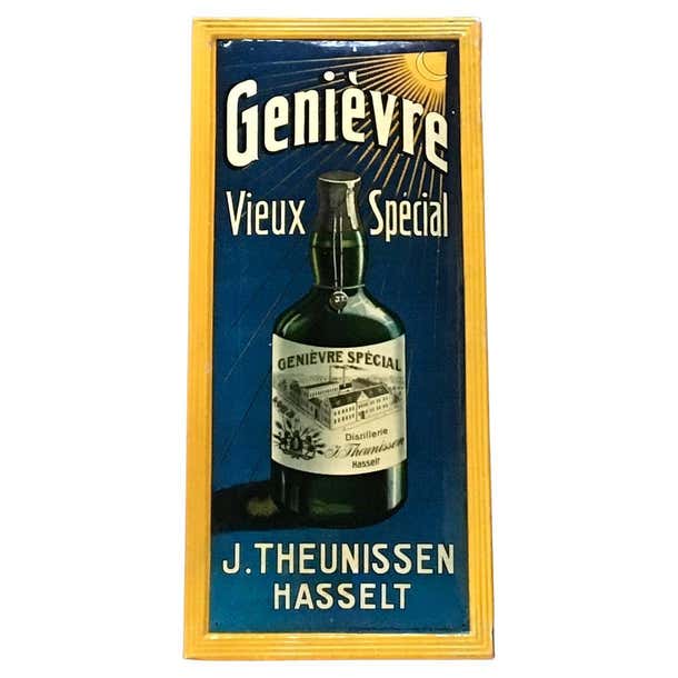 Icon Jenever 1920s Belgian Jenever Sign For Sale at 1stDibs