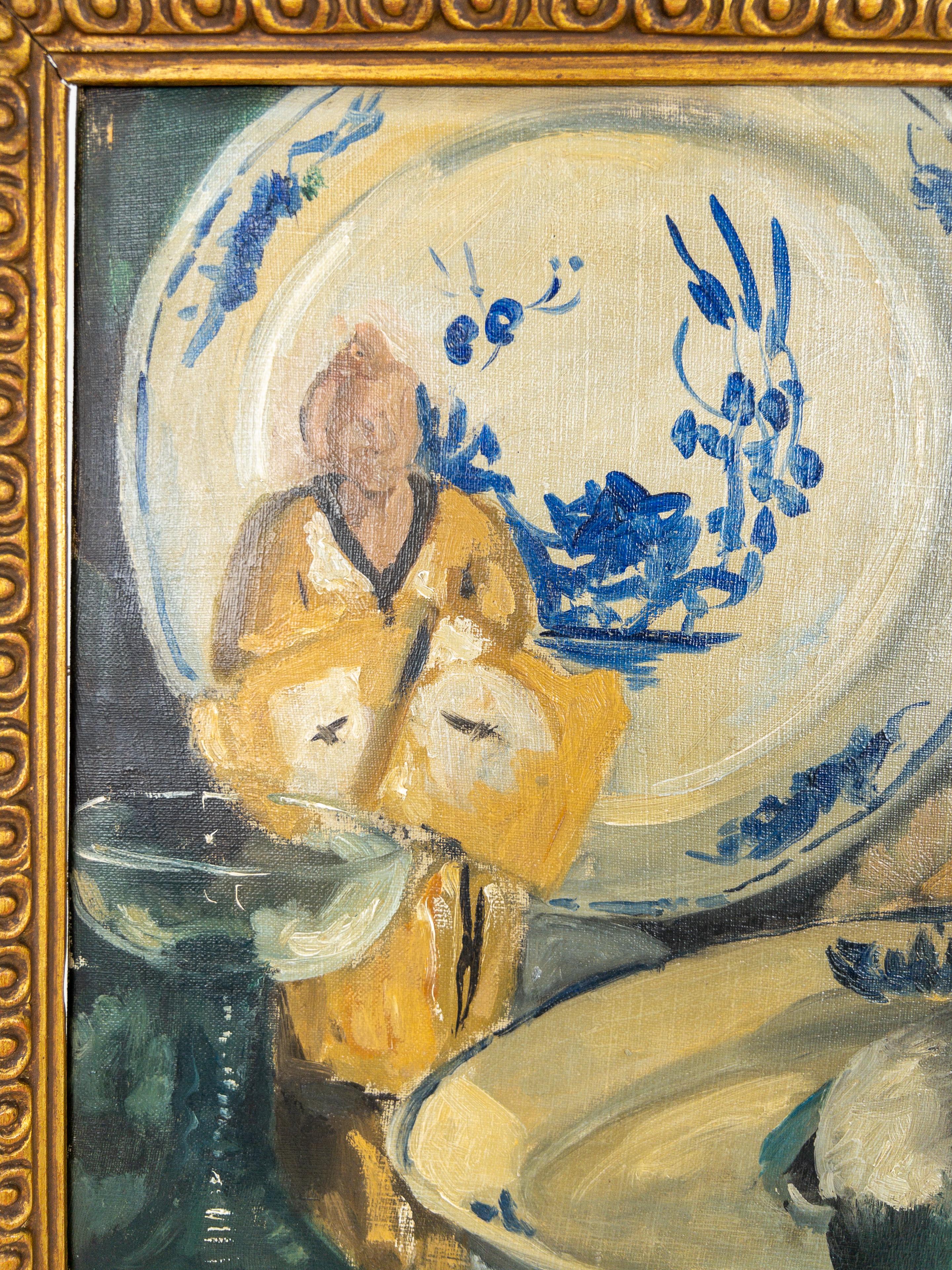 Début du 20ème siècle Peinture belge des années 1920 à l'huile sur toile - Mallard en vente