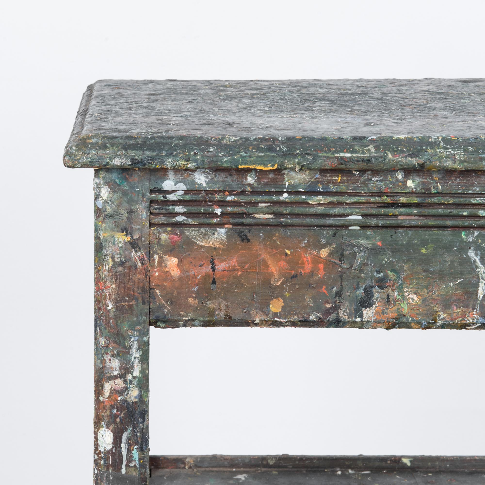 Wood 1920s Belgian Painter’s Table