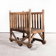 1920s Belgian Pine Industrial Trolley