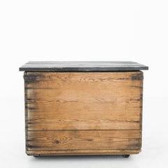 1920s Belgian Wooden Chest on Wheels