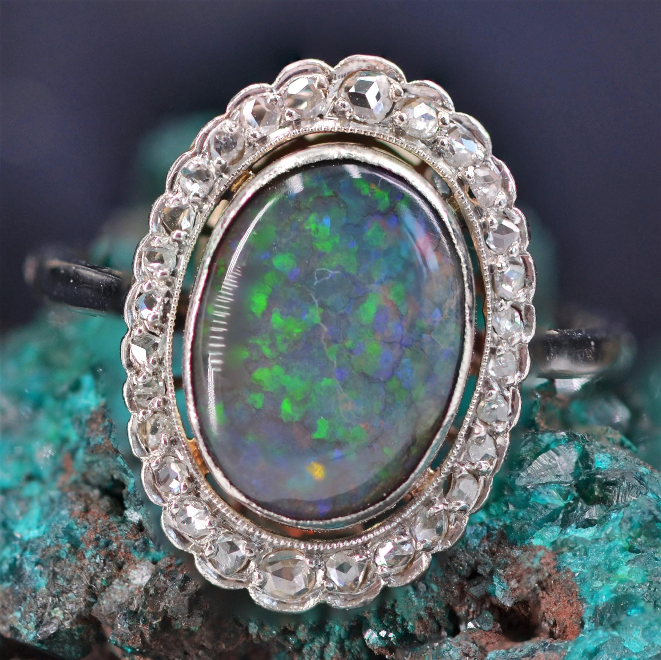 opal platinum ring