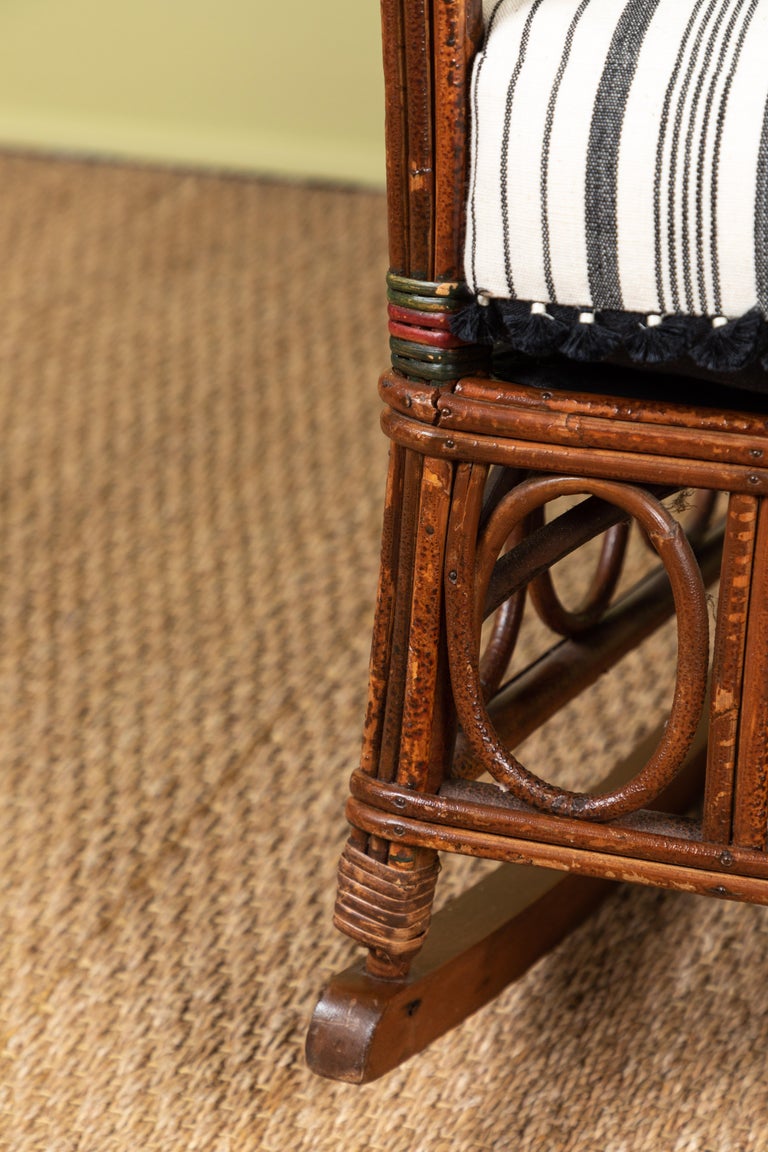 1920s Bent Wood Rocking Chair with Injiri Upholstery For 
