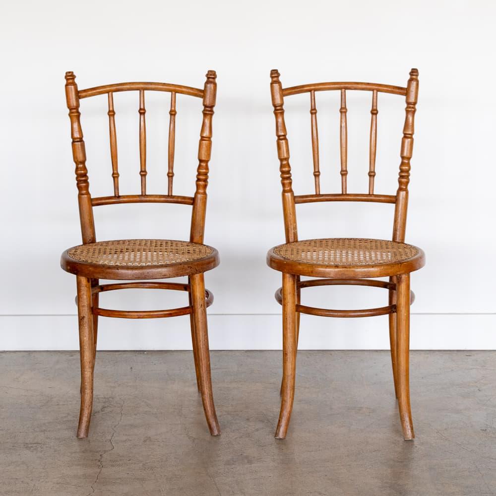 Austrian 1920's Bentwood and Cane Chair For Sale