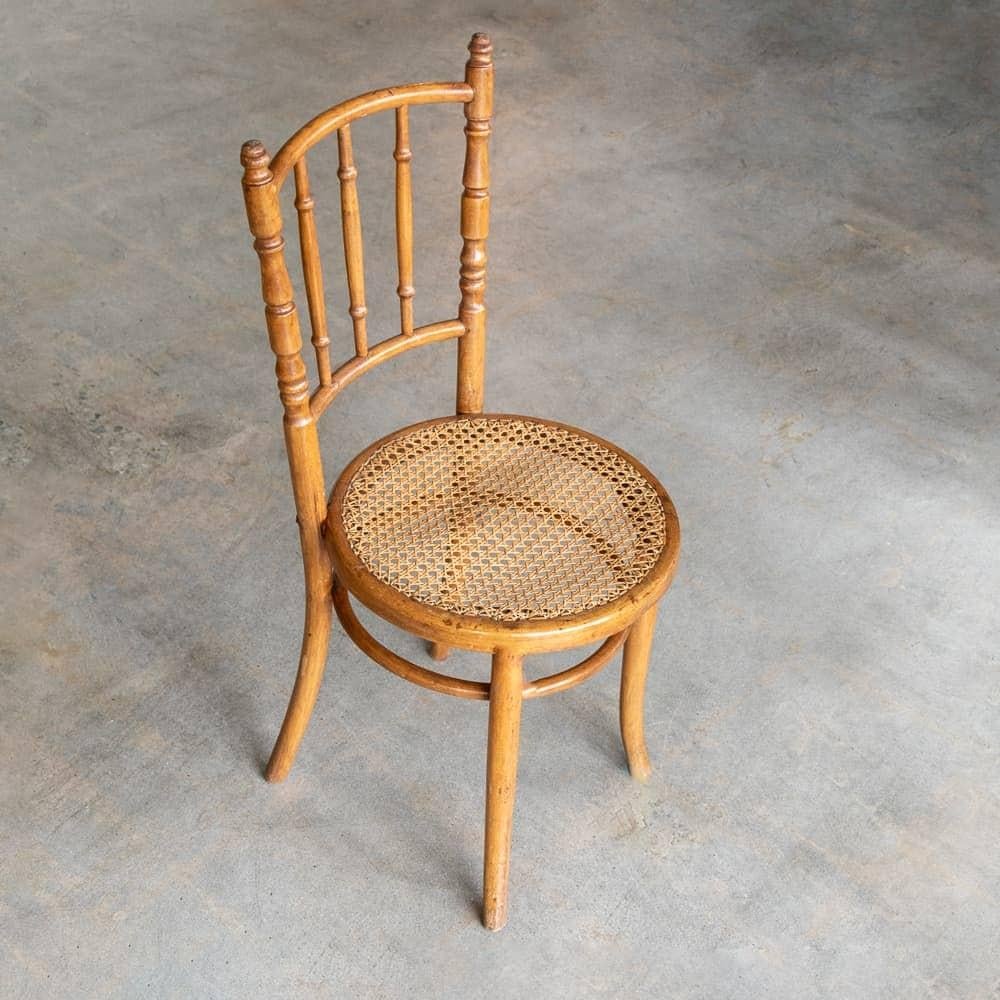 Chaise en bois courbé et en rotin des années 1920 en vente 1