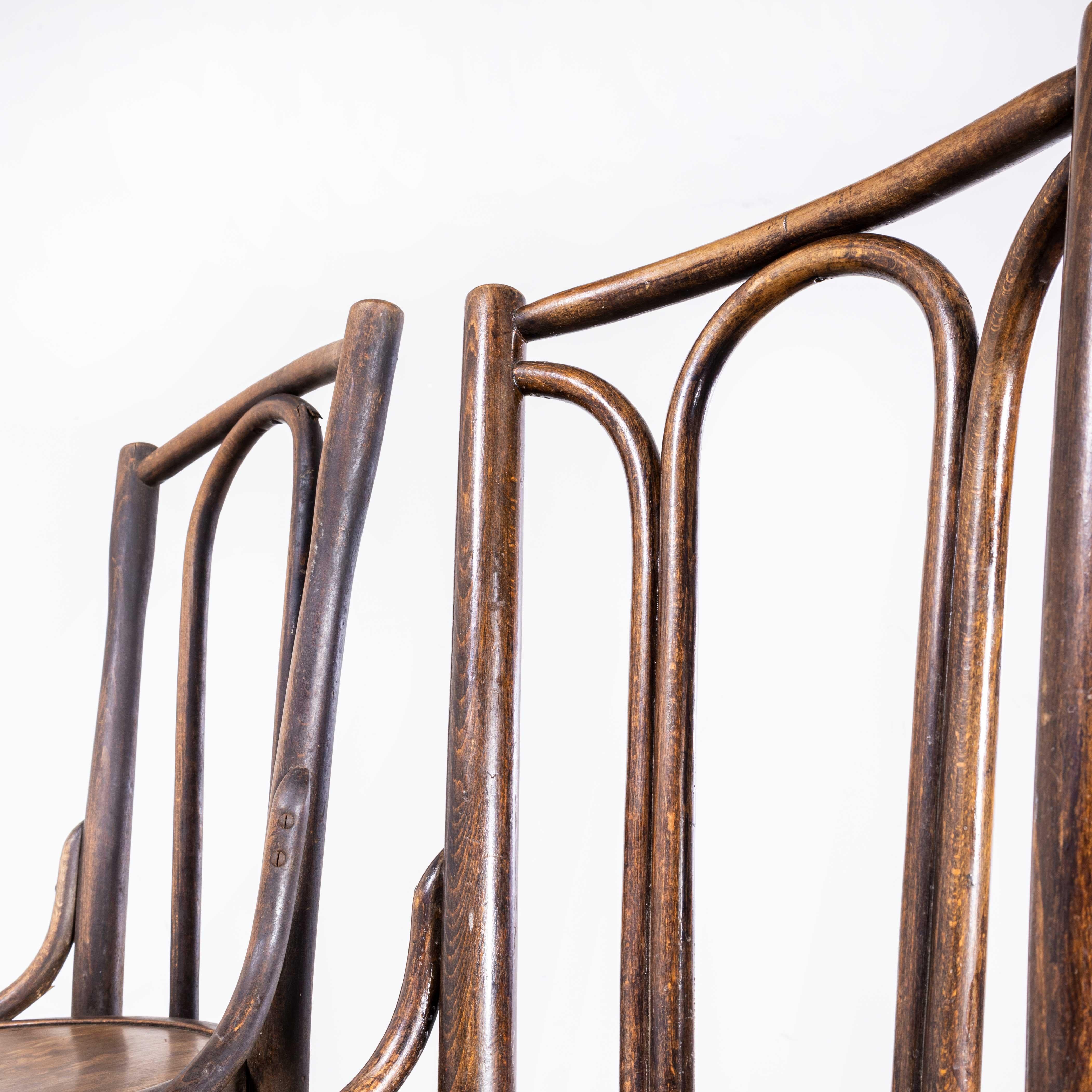 1920s Bentwood Debrecen Hoop Back Dining Chairs, Harlequin Pair 5