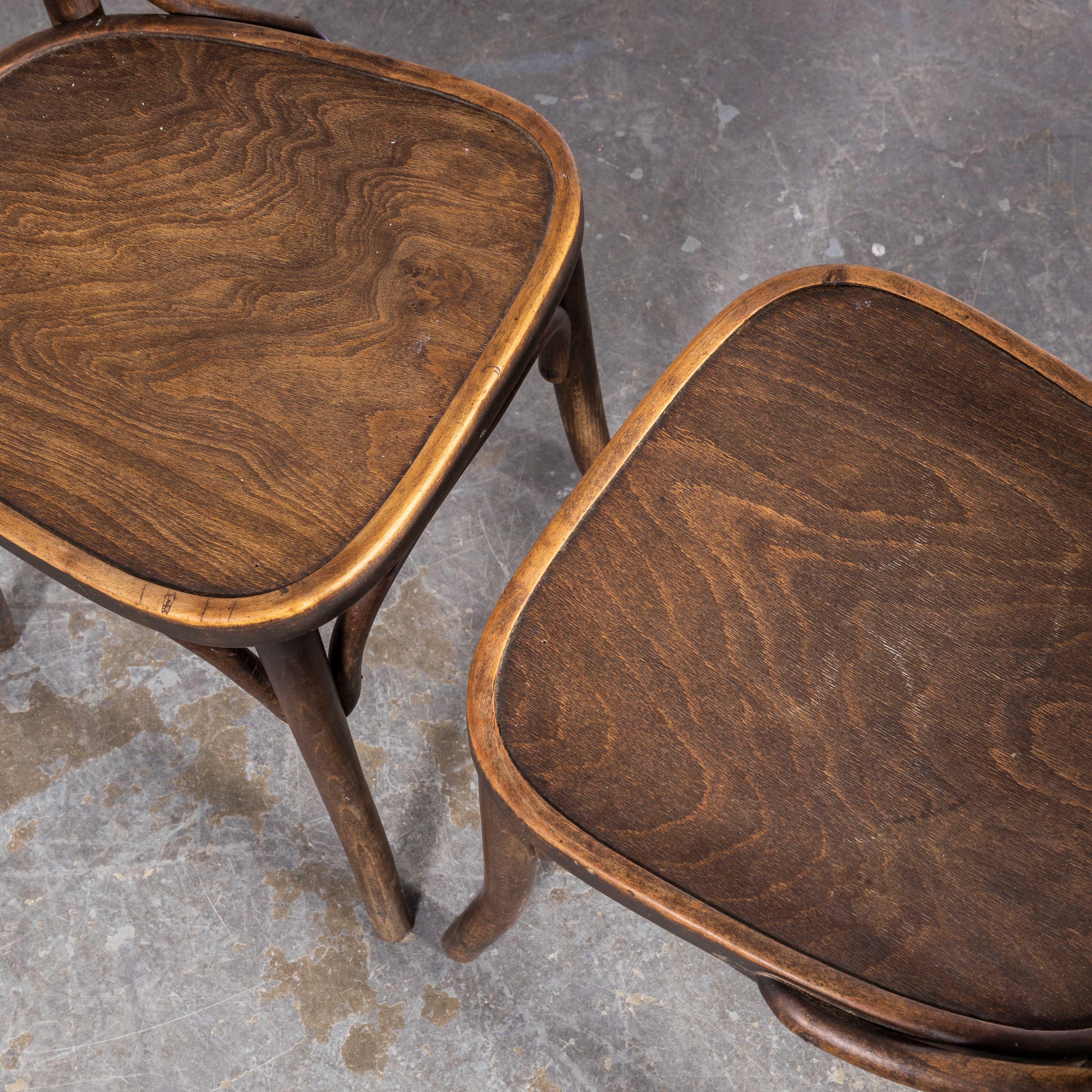 Early 20th Century 1920s Bentwood Debrecen Ladder Back Dining Chairs, Pair