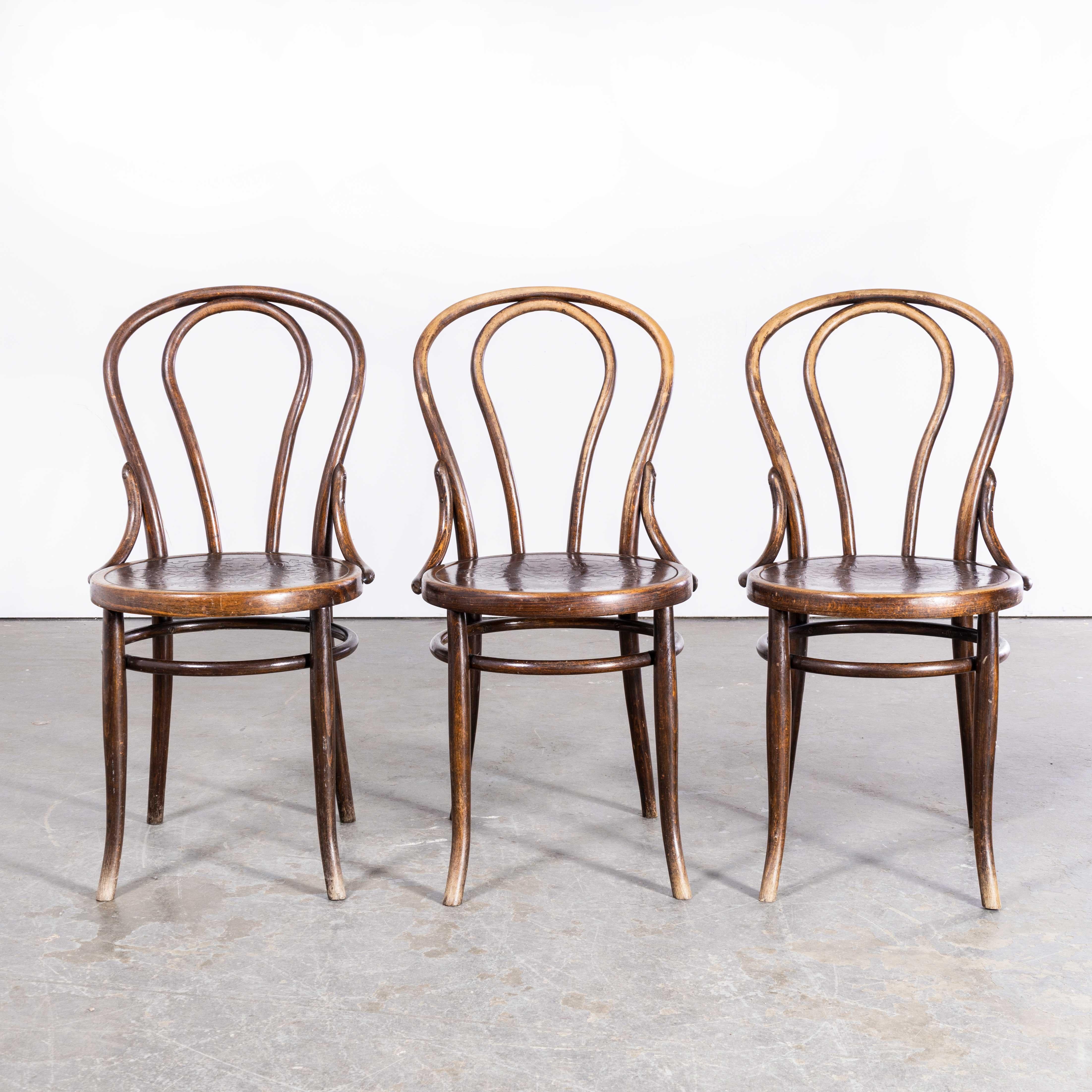 European 1920s Bentwood Ungvar Ungarn Hoop Dining Chairs, Set of Three